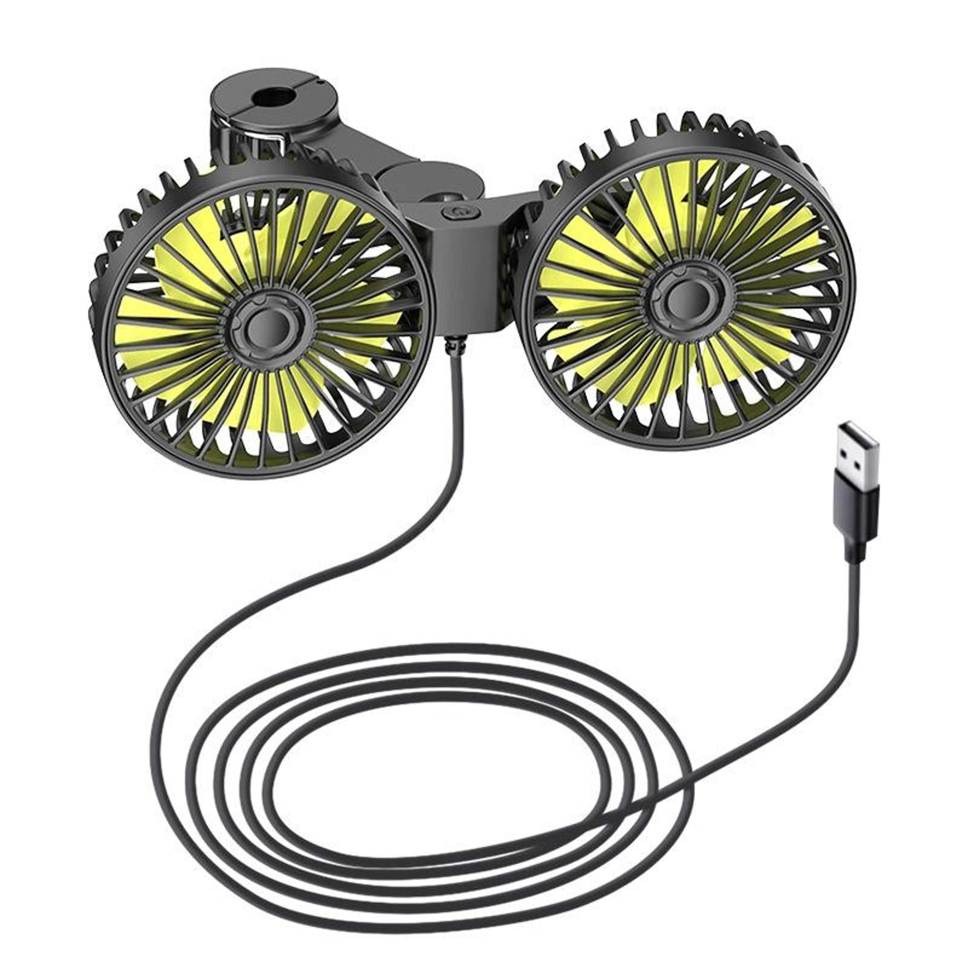 car cooling fan usb dual head car fan for rear seat vehicle cooling