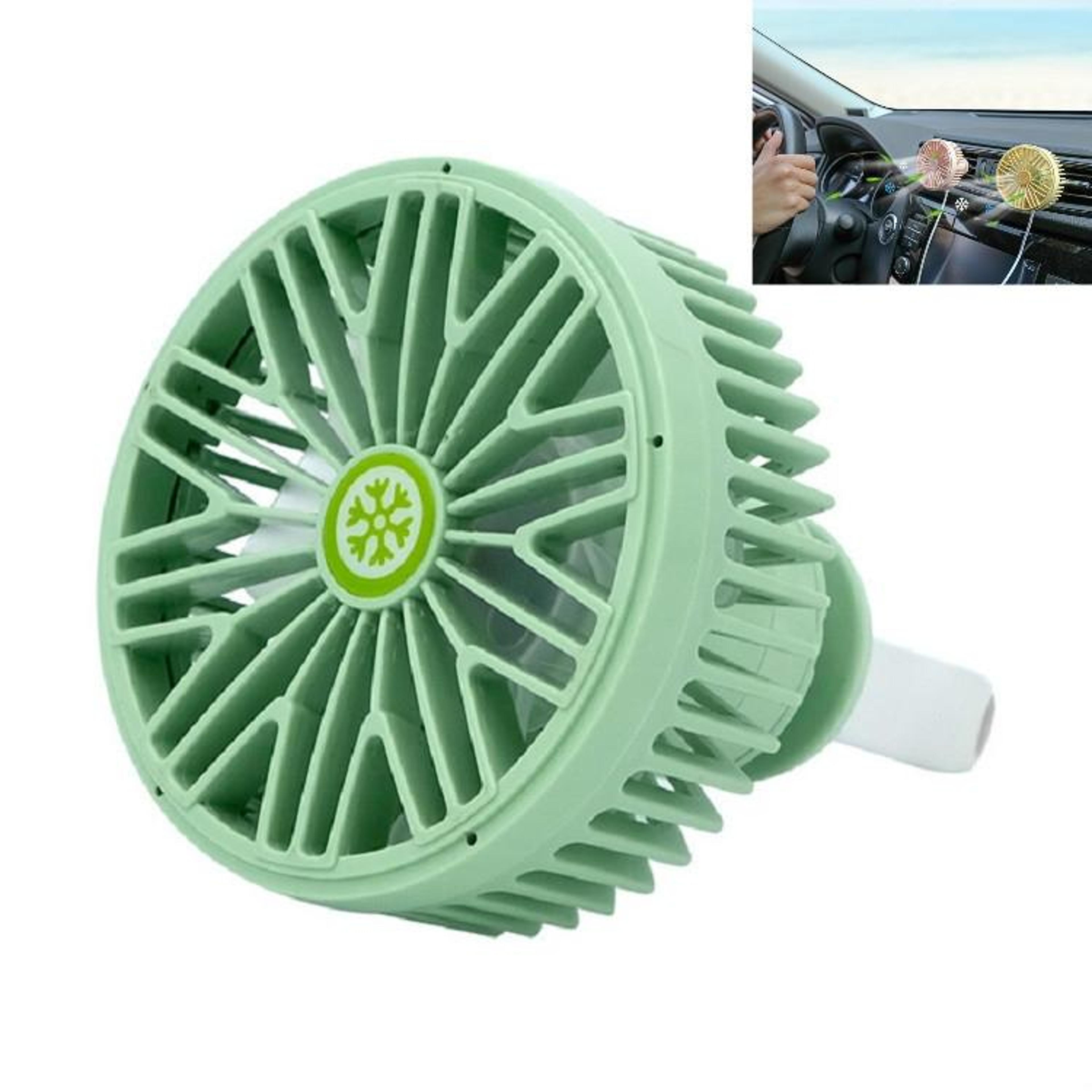 portable car vent fan usb mini car fan with led light adjustable air outlet cooler