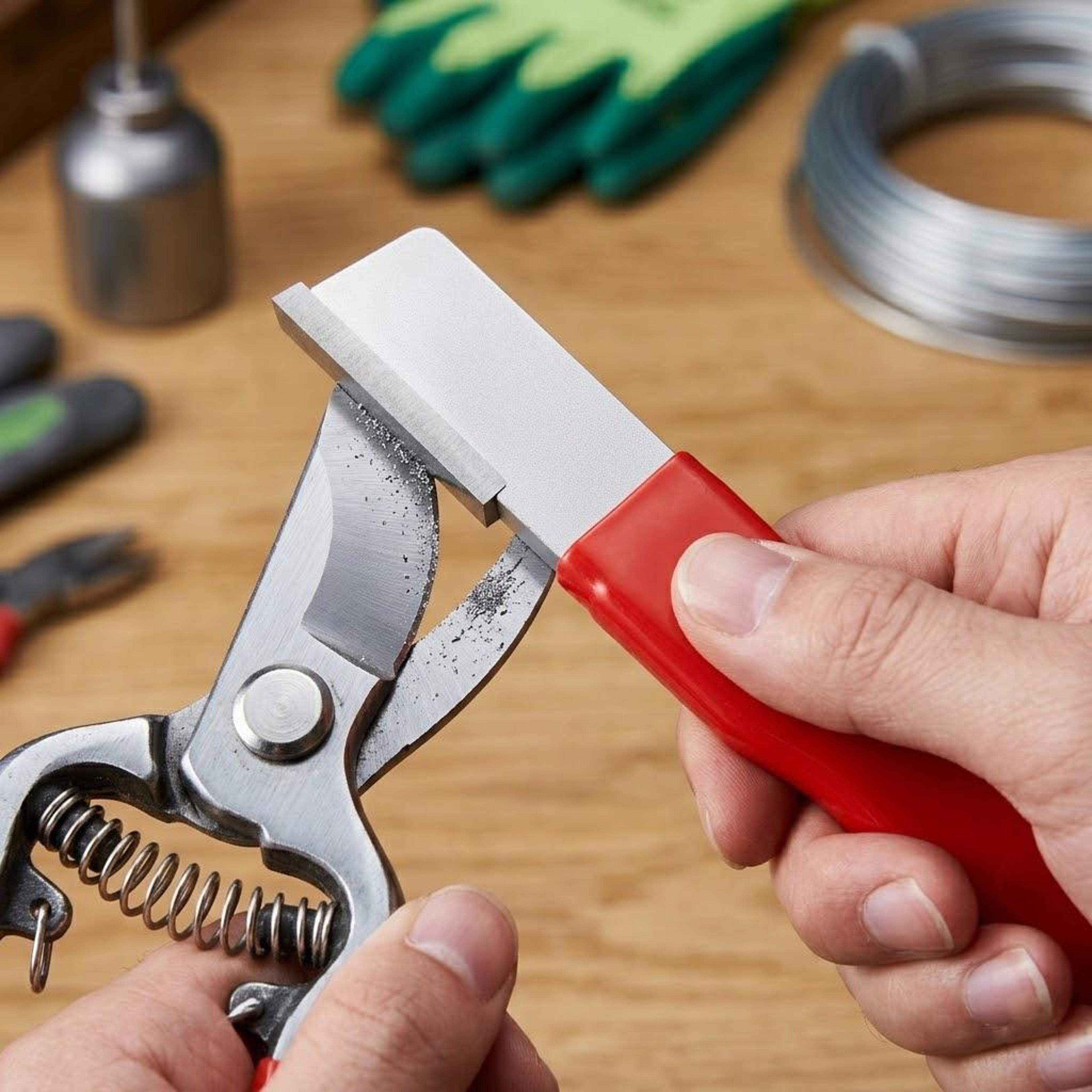 garden scissors sharpener portable knife sharpener dual purpose sharpening stone for garden tools