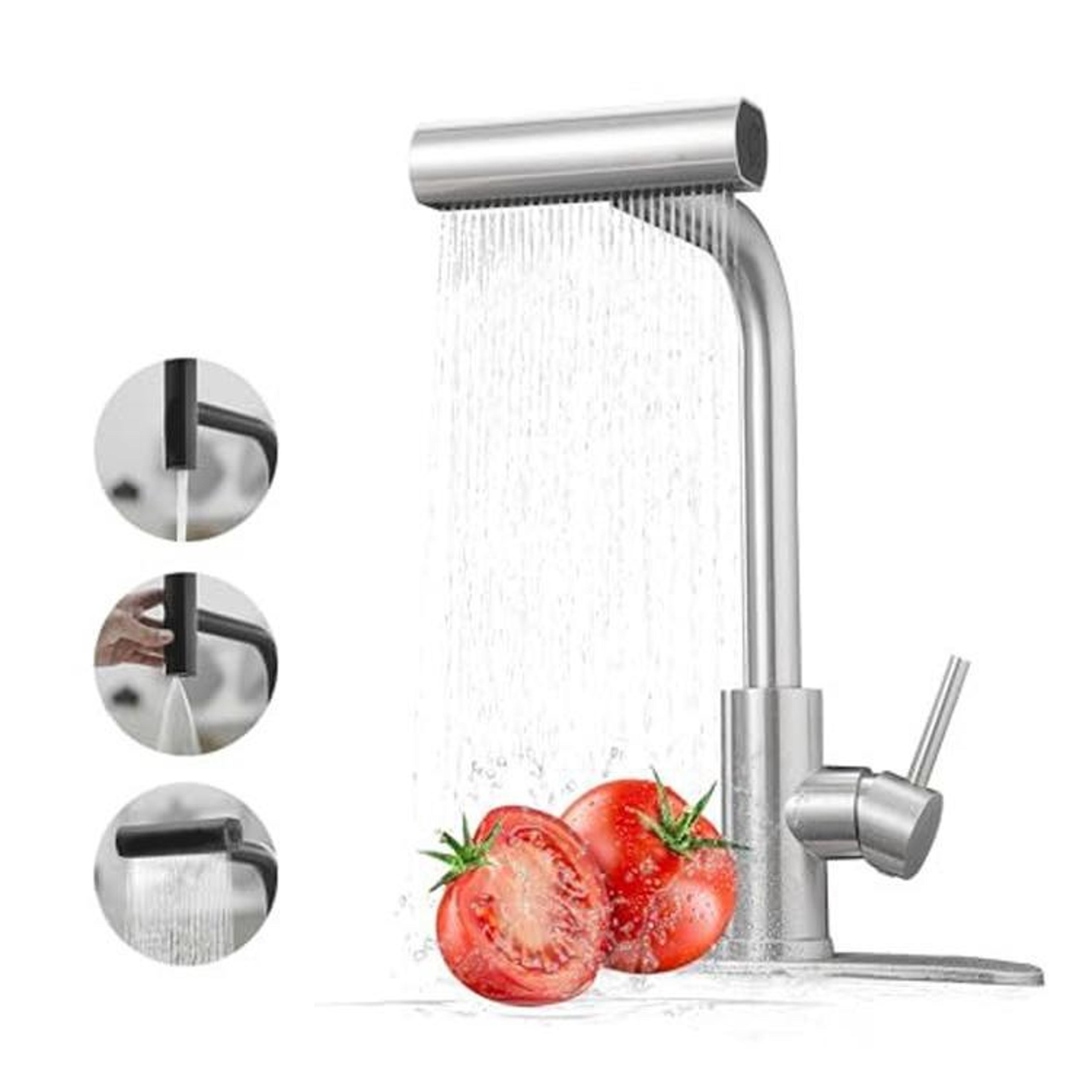 pull out waterfall kitchen faucet with spray modes hot and cold kitchen mixer tap