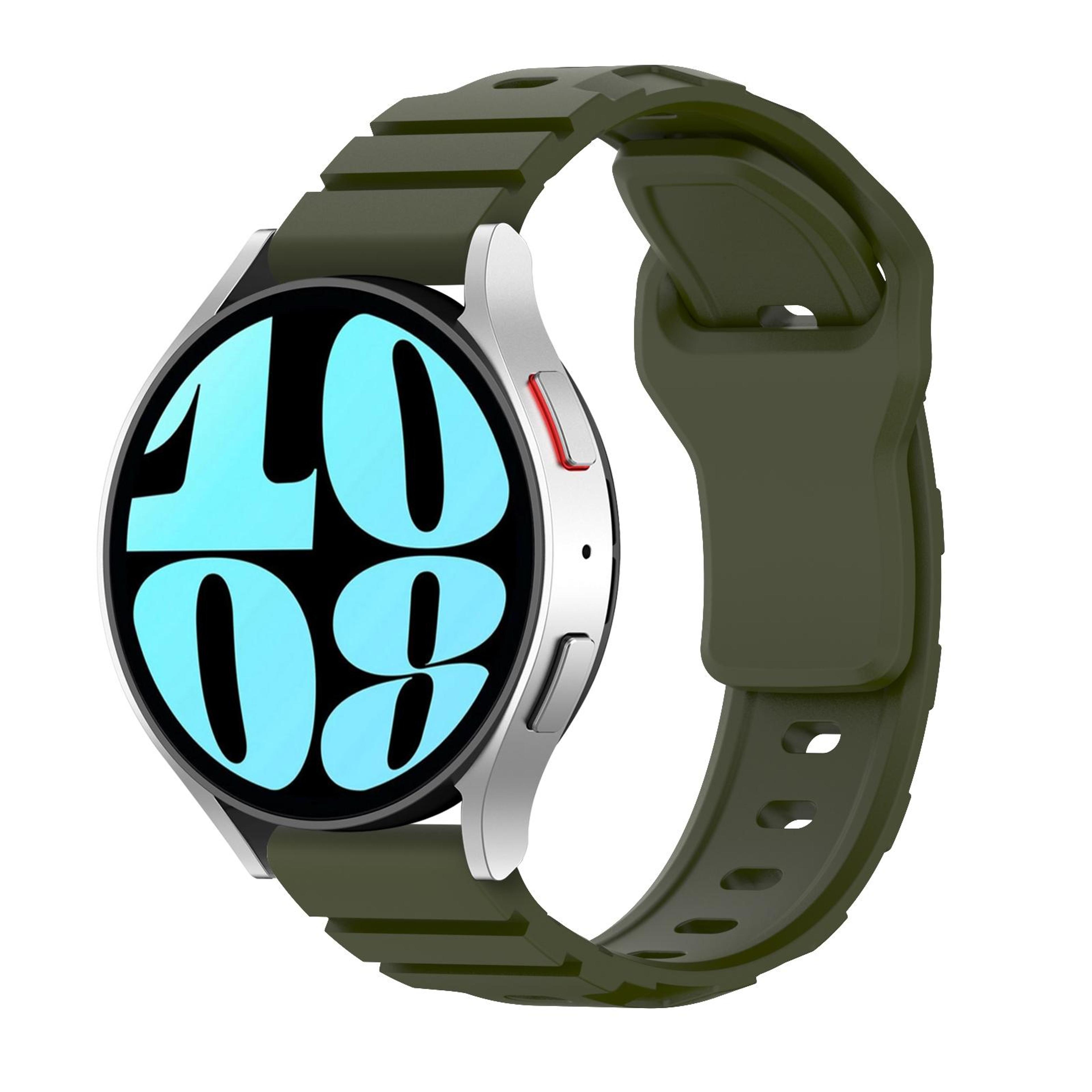 silicone watch band armor sports watch strap soft durable replacement band army green