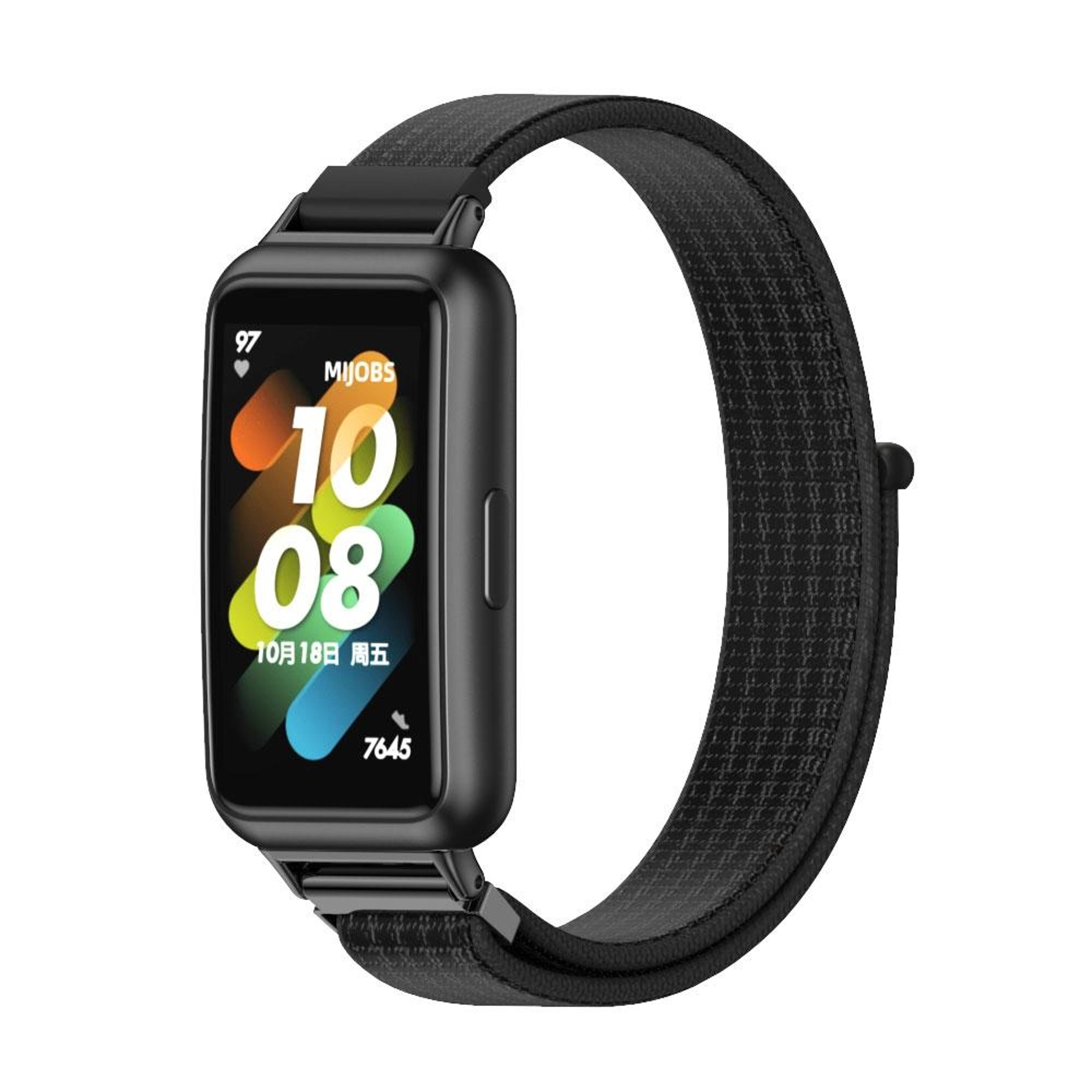mijobs huawei band 7 watch band breathable nylon sport loop replacement strap