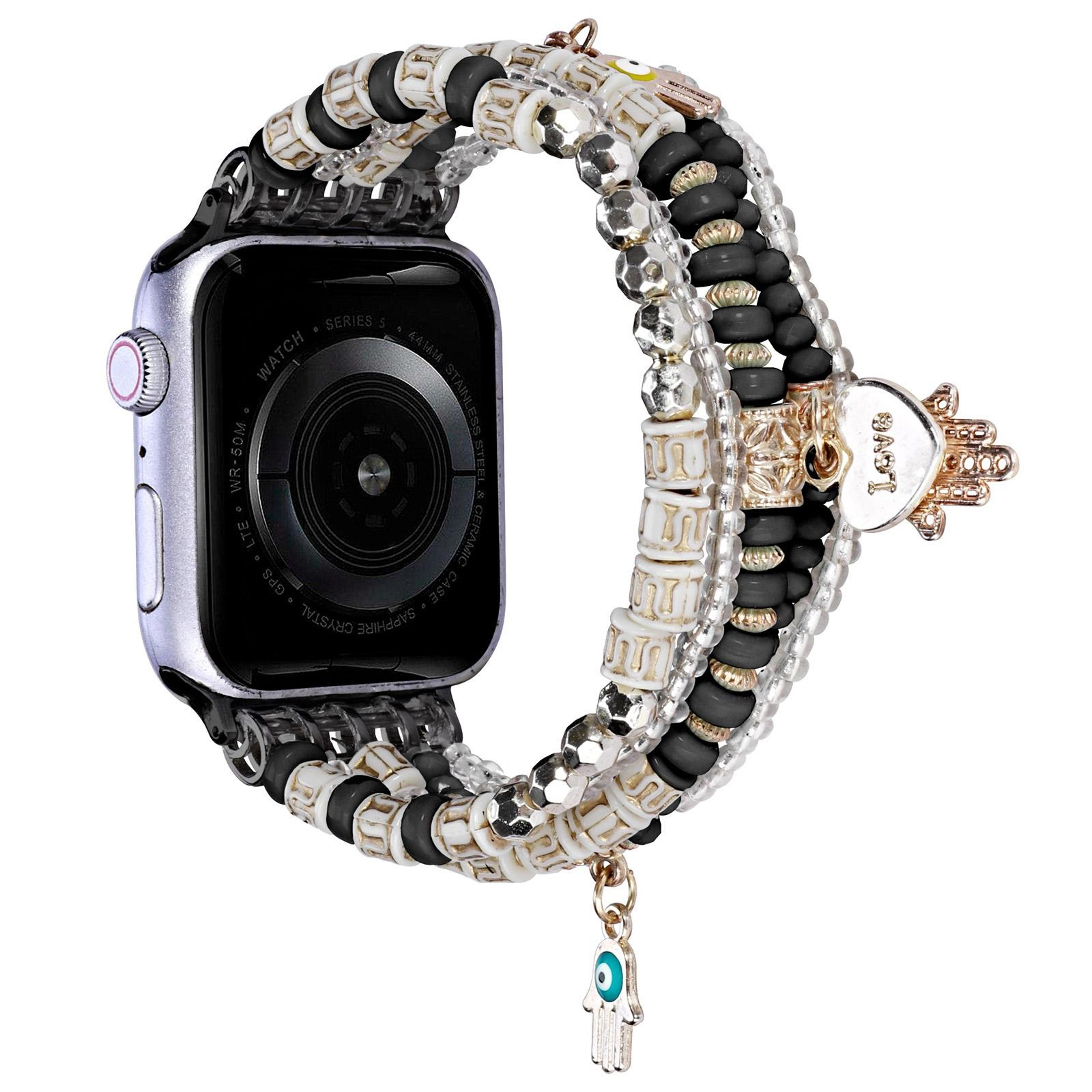 forest style apple watch band beaded bracelet stretch strap for apple watch ultra series se