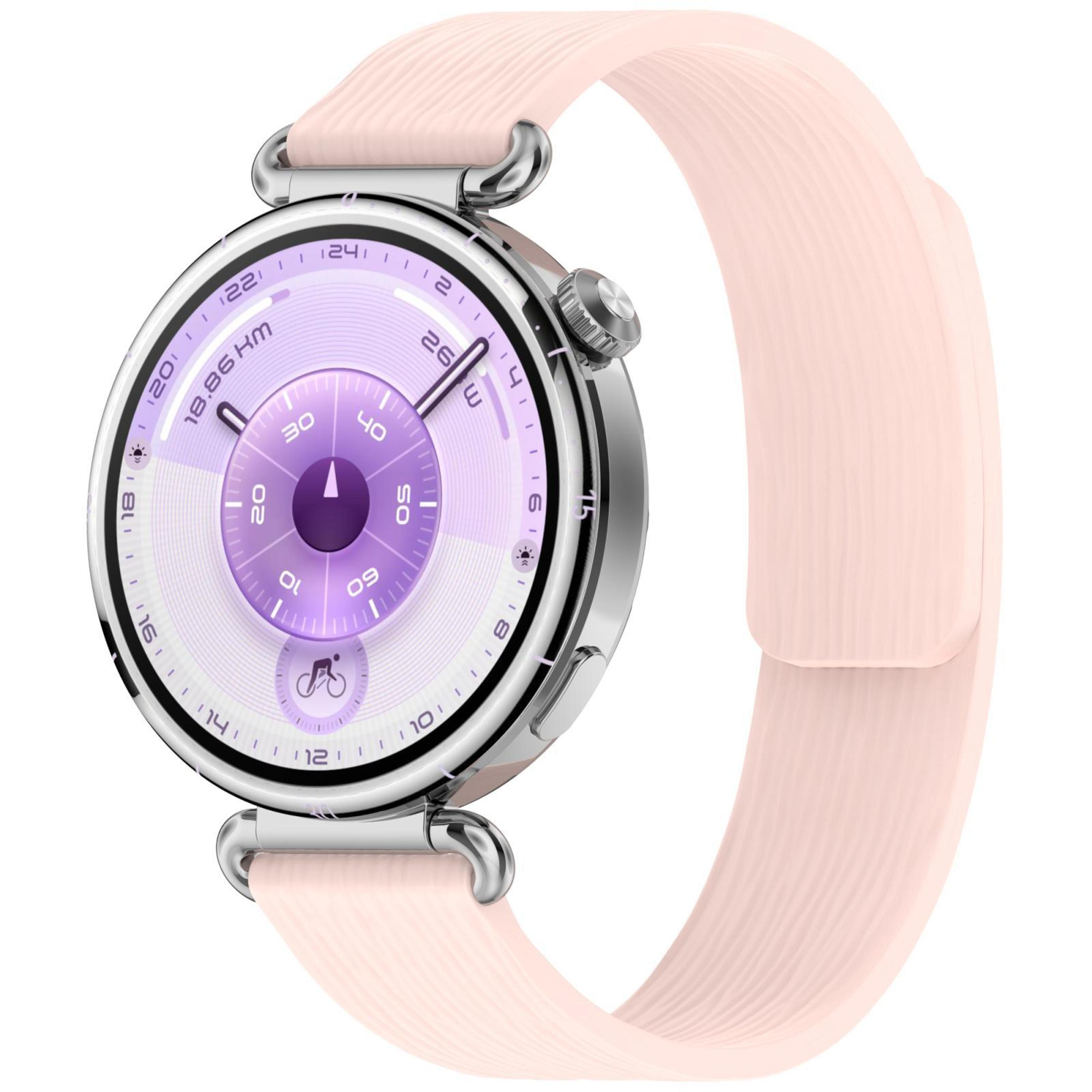 magnetic silicone watch band soft striped replacement smartwatch strap