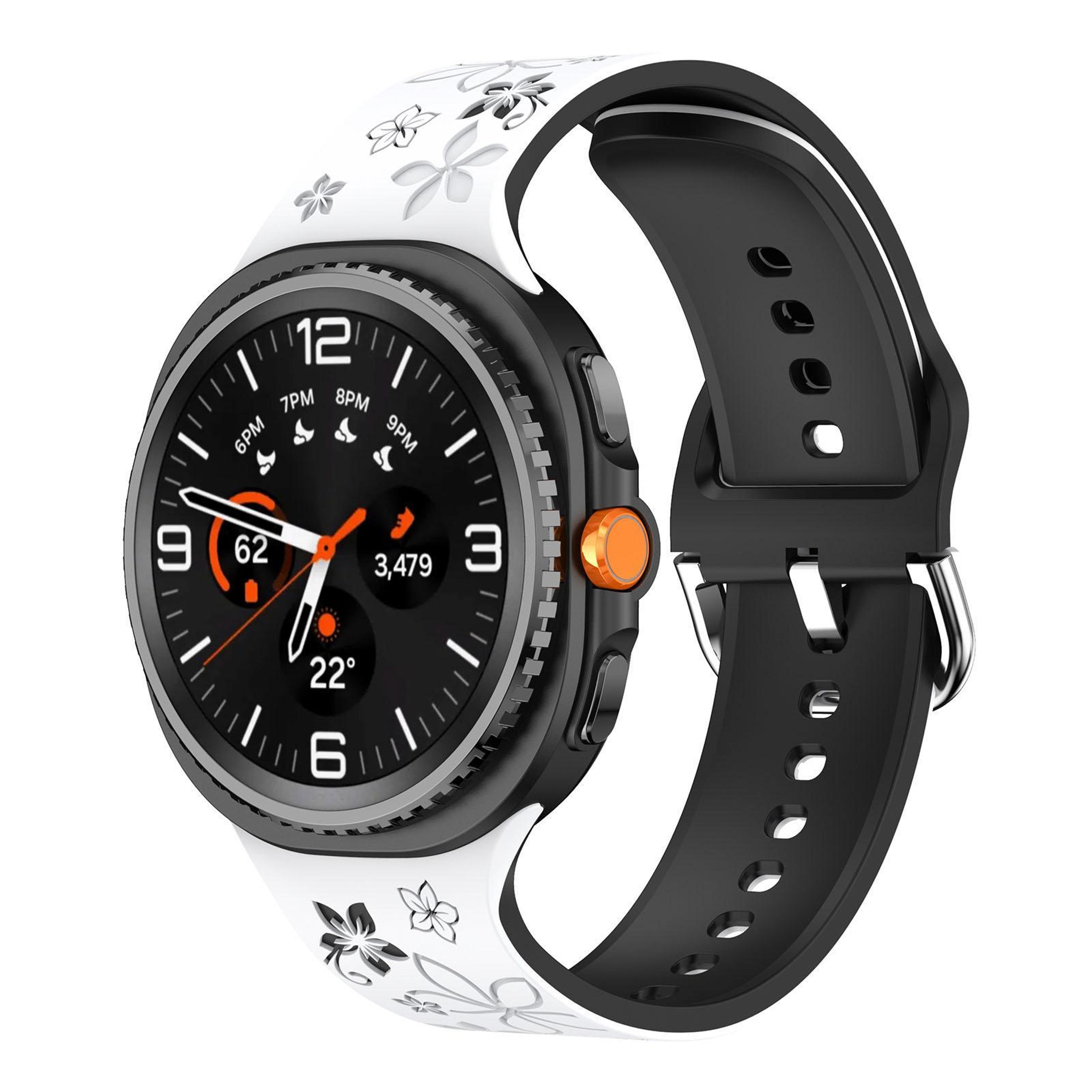 samsung galaxy watch band dual color engraved silicone watch band for watch8 classic replacement strap