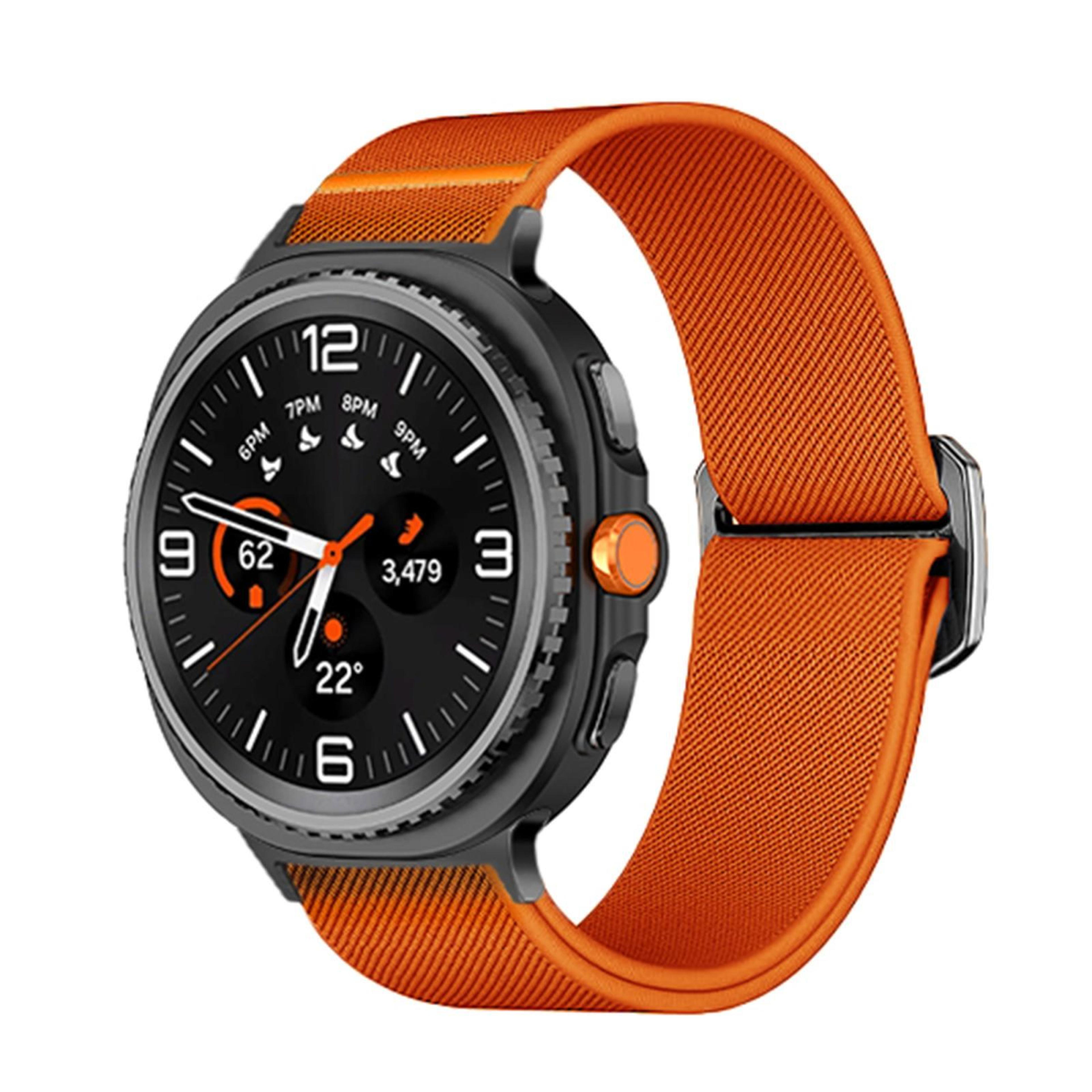 elastic samsung galaxy watch8 band soft nylon watch band with adjustable bull bead buckle for watch classic