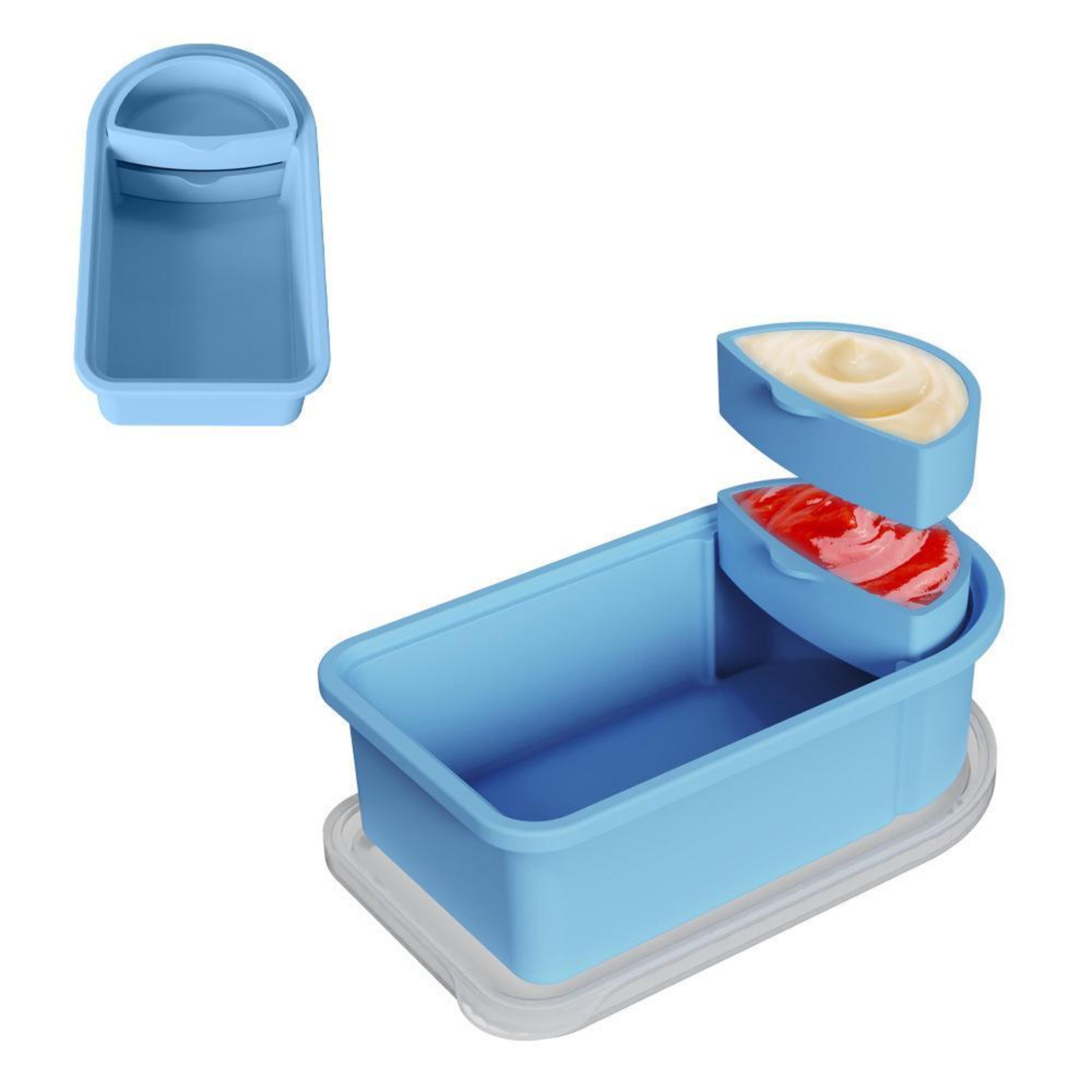 silicone snack container with sauce compartment reusable food storage for travel meal prep and lunch