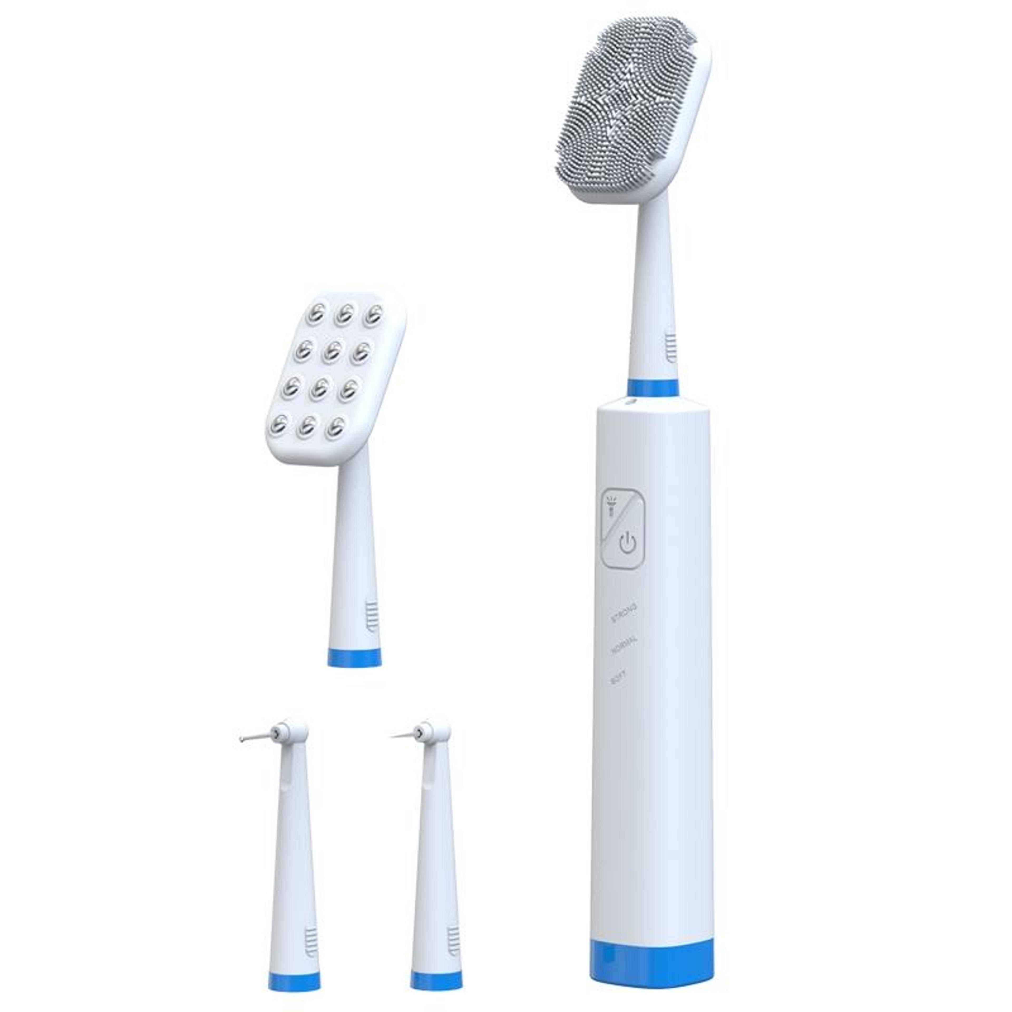 multifunction facial cleansing device and teeth cleaning tool with led light