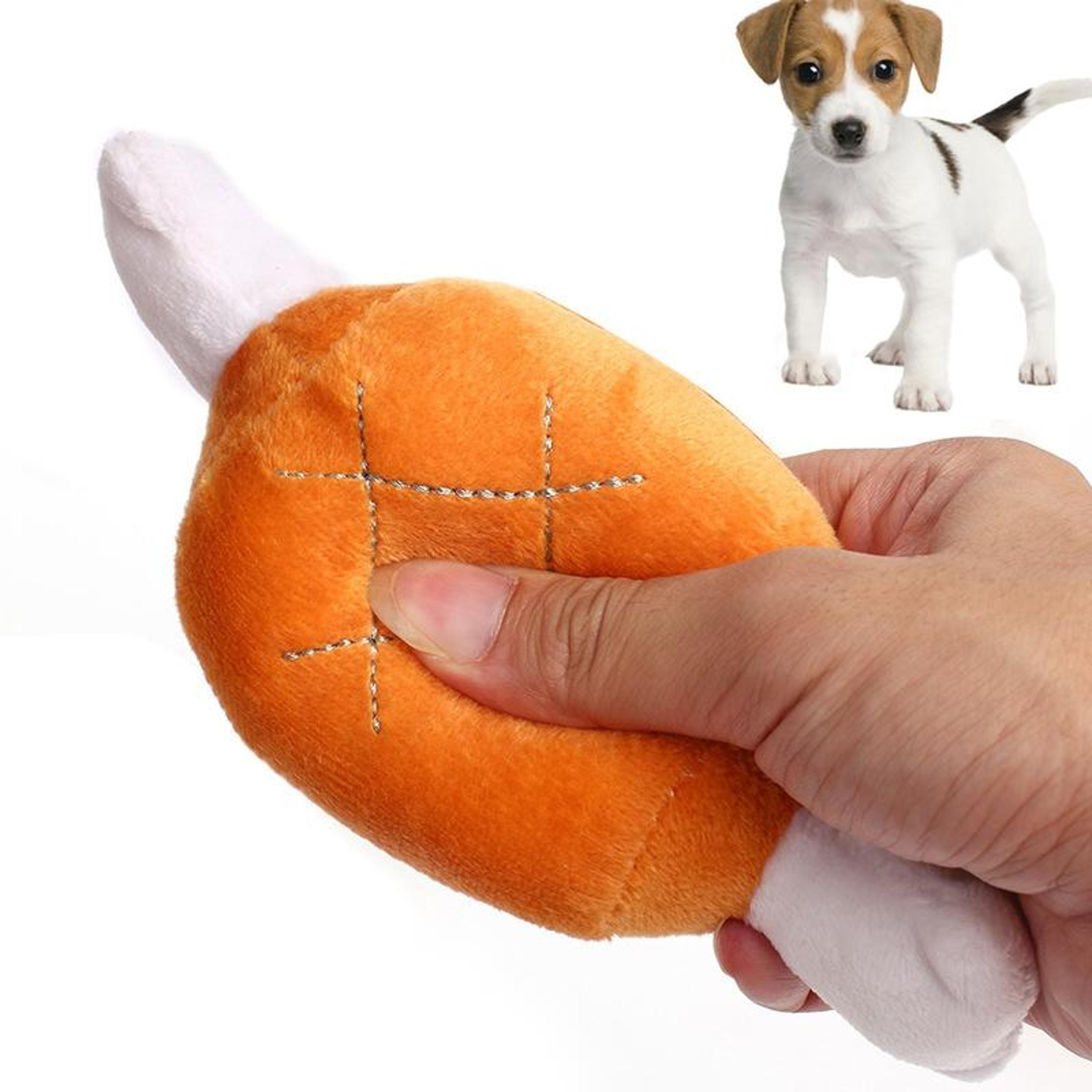 squeaky dog toy plush chicken drumstick dog chew toy for interactive play