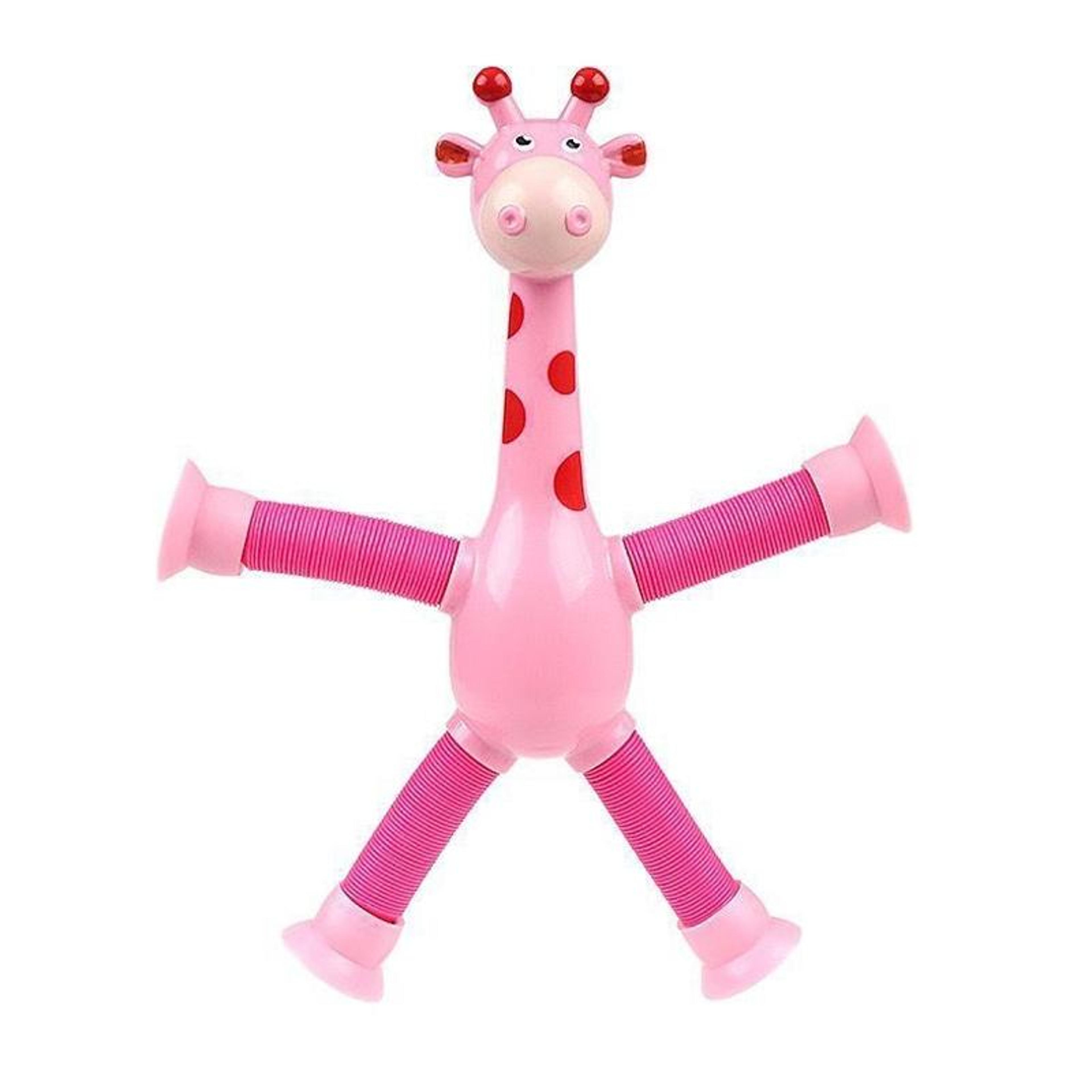 telescopic giraffe suction cup toy stretch pop tube sensory toy for kids
