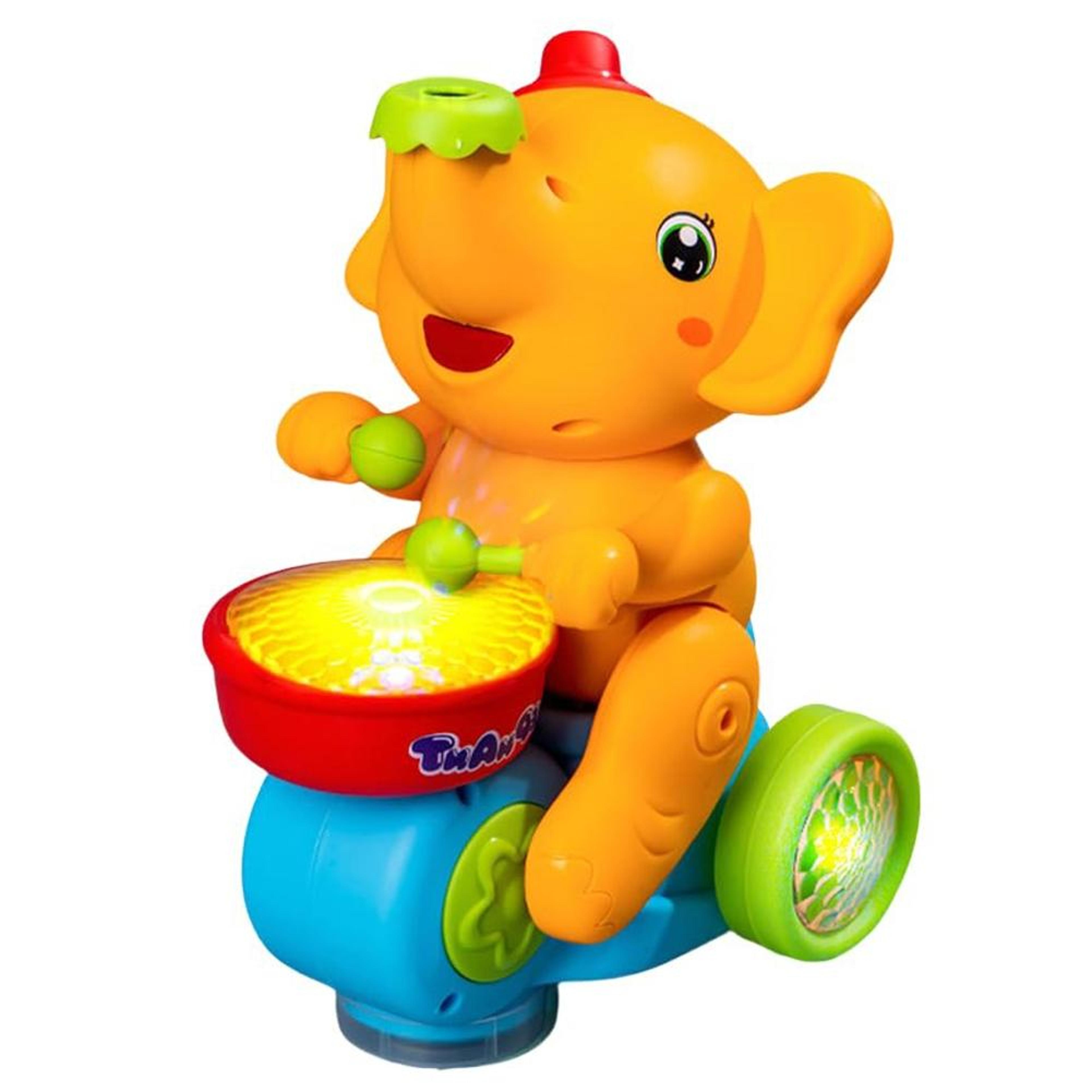 musical elephant toy with floating ball walking car led lights and drumming for toddlers