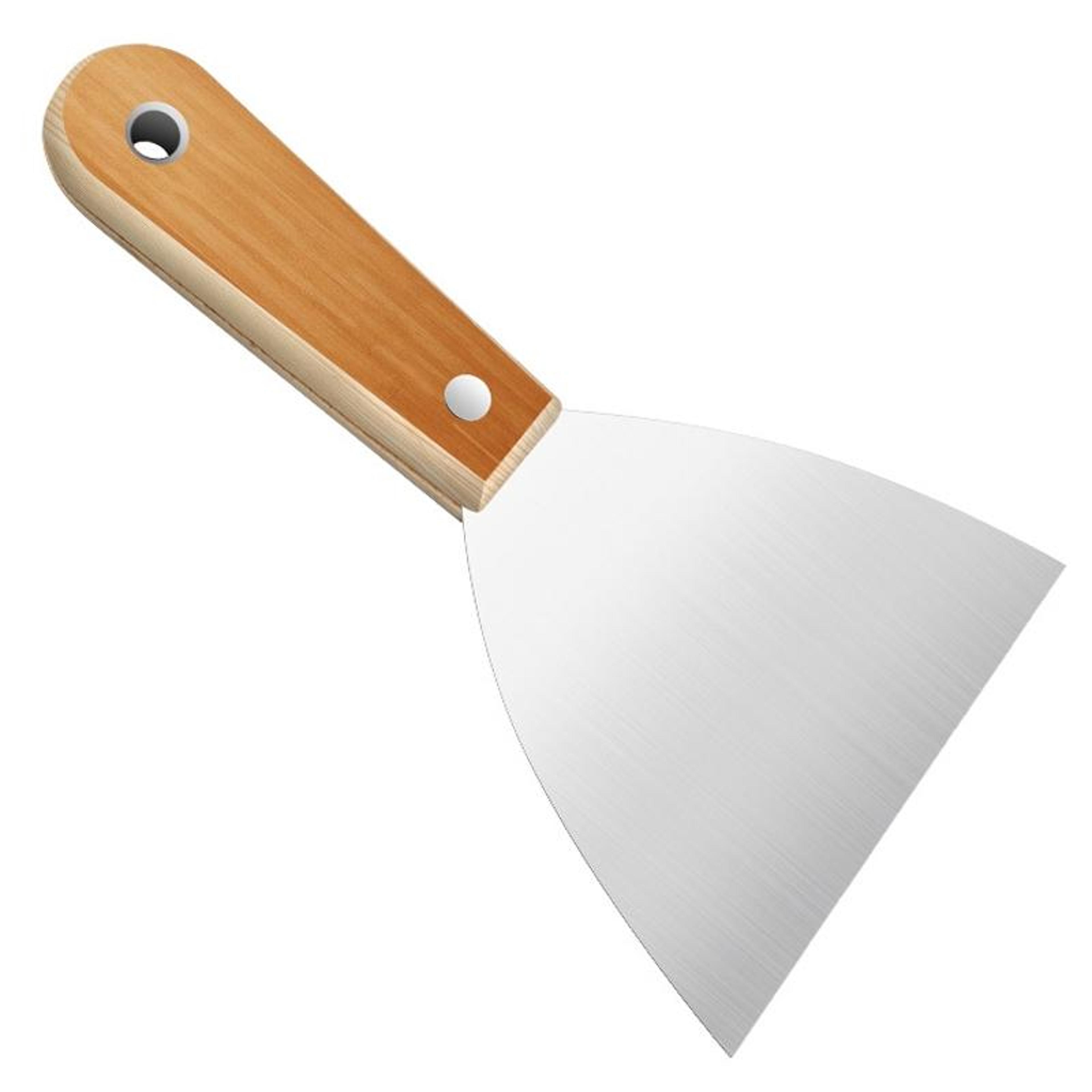 stainless steel putty knife mirror finish paint scraper with wooden handle