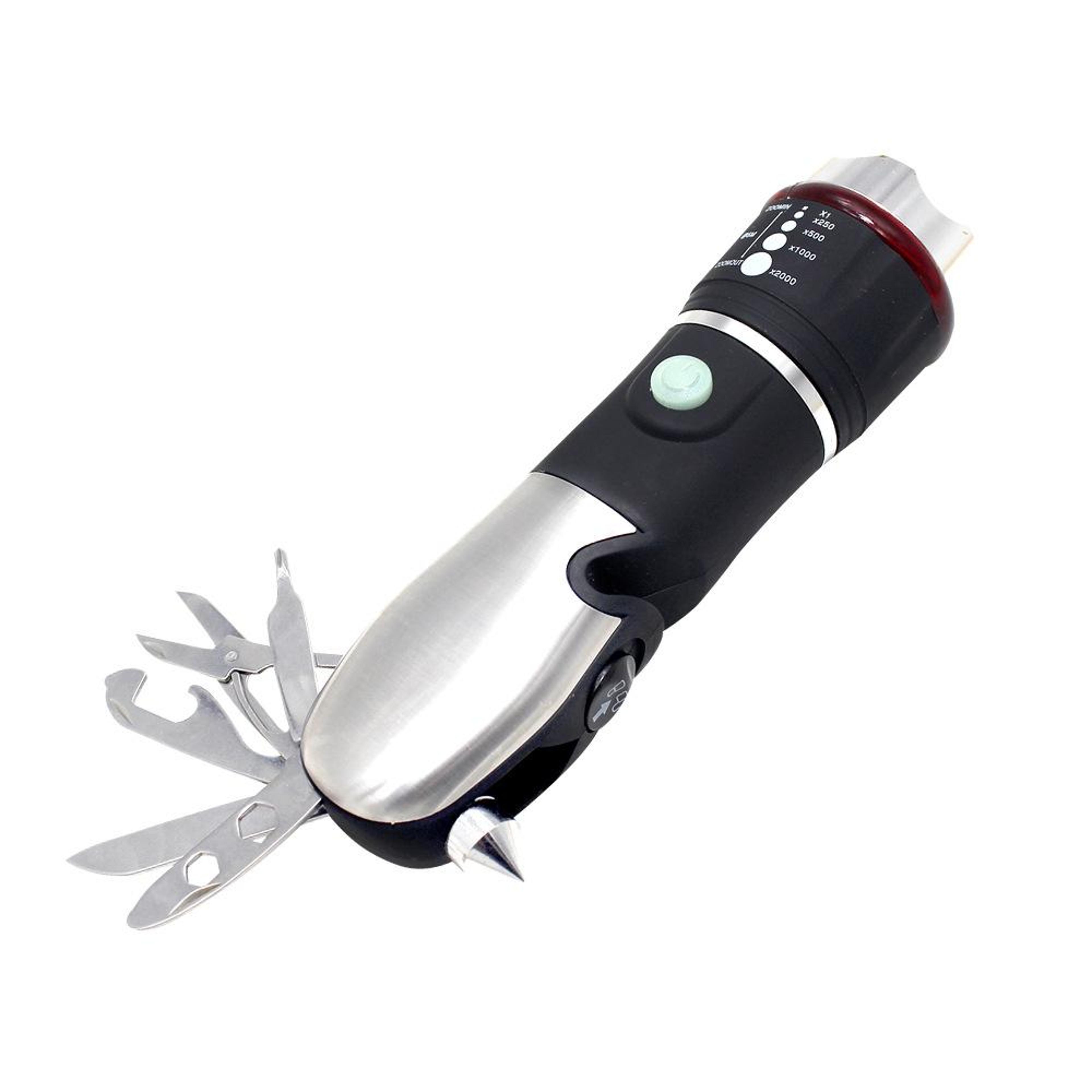 outdoor emergency escape tool safety hammer emergency flashlight