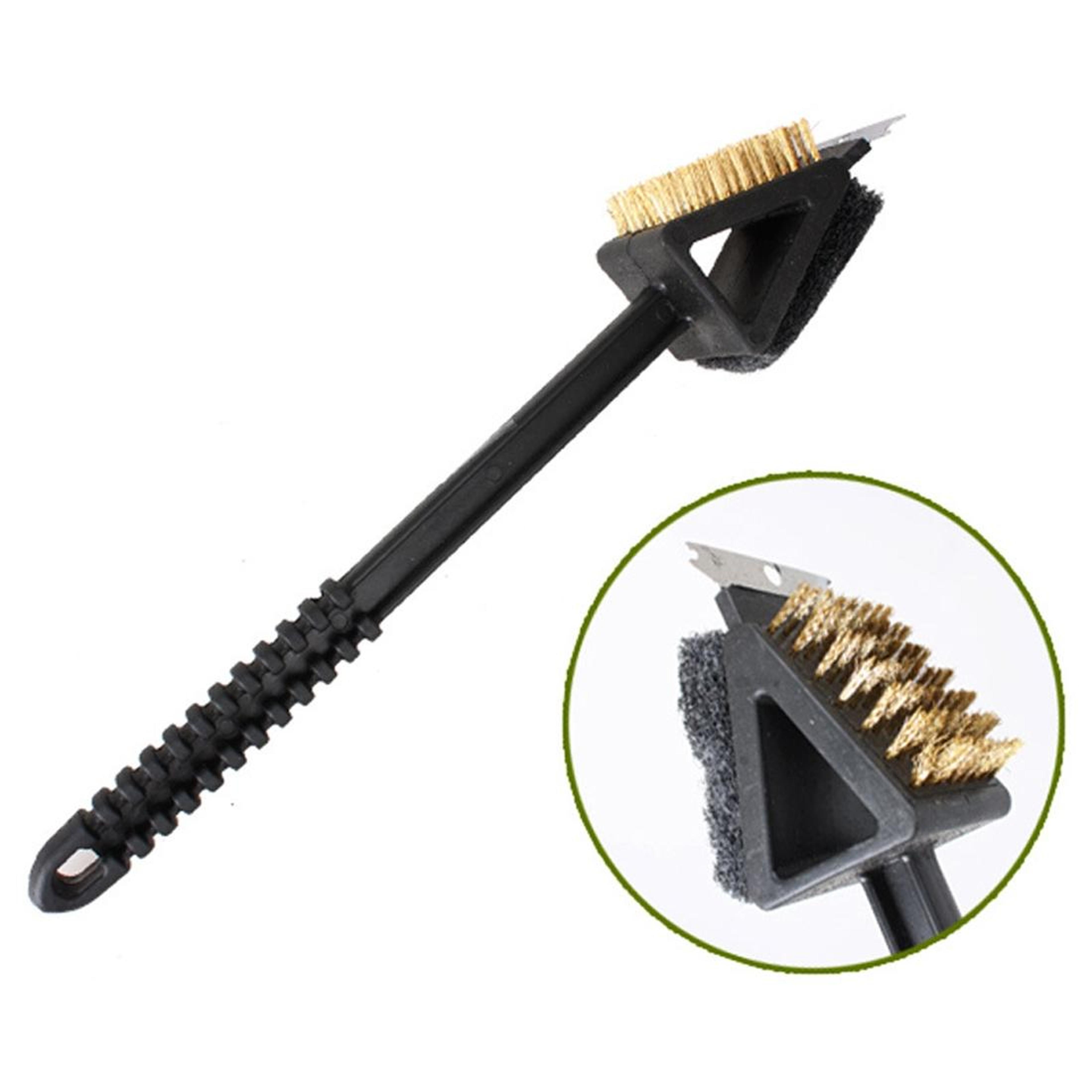 bbq grill brush copper wire grill cleaning brush with long handle scraper for bbq and oven