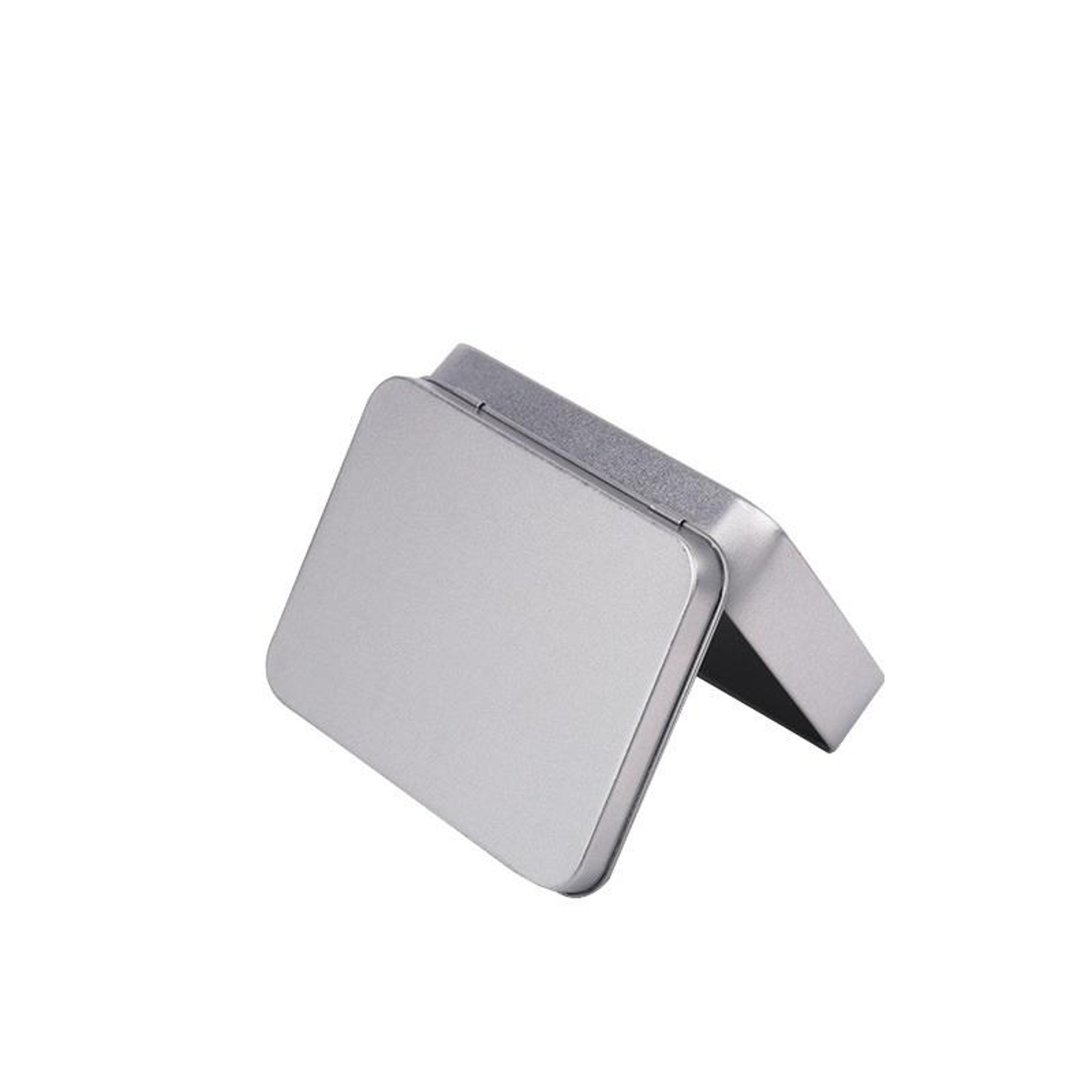 premium metal business card holder tinplate storage box with flip lid for cards cash small essentials