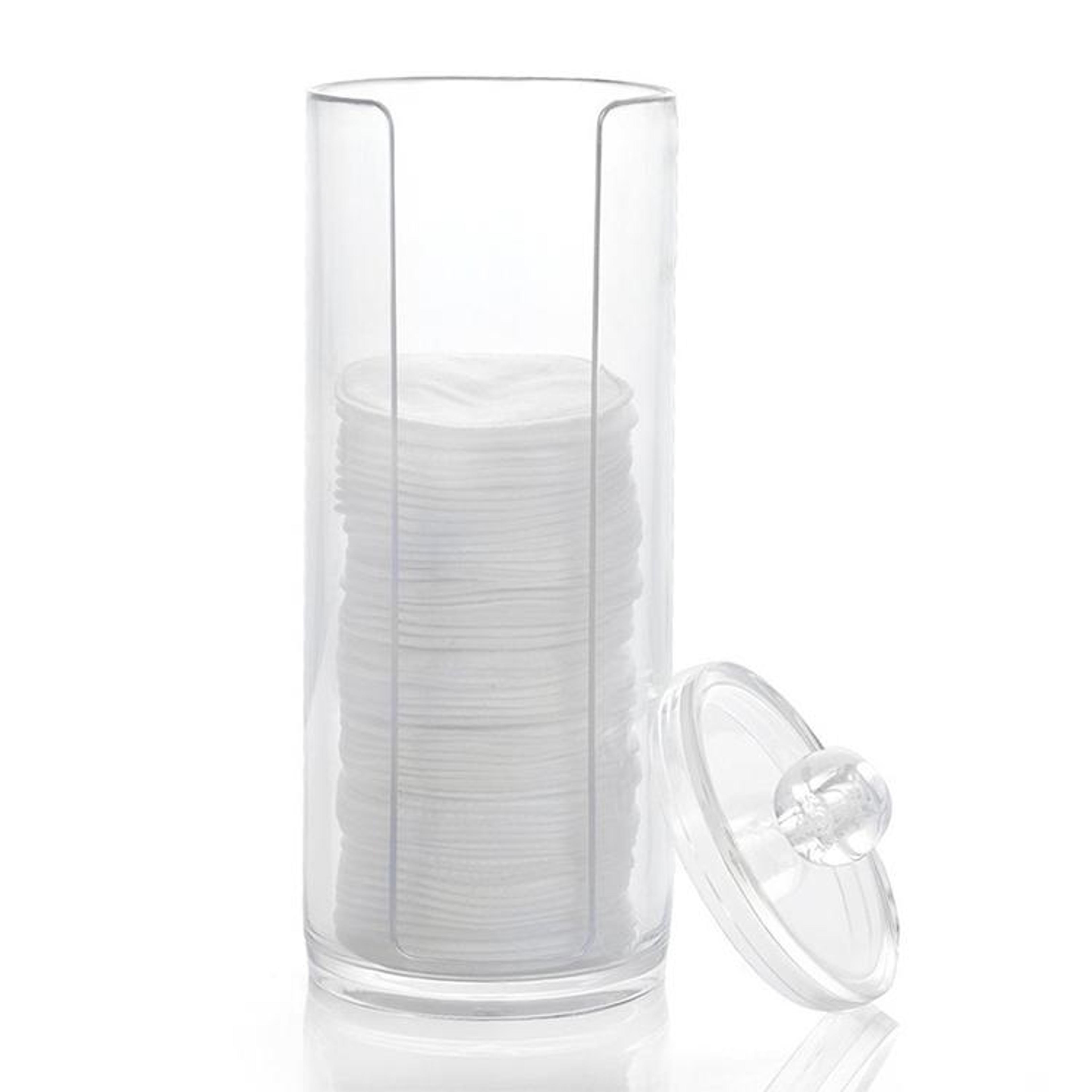clear cotton pad holder round makeup organizer dustproof cosmetic storage box