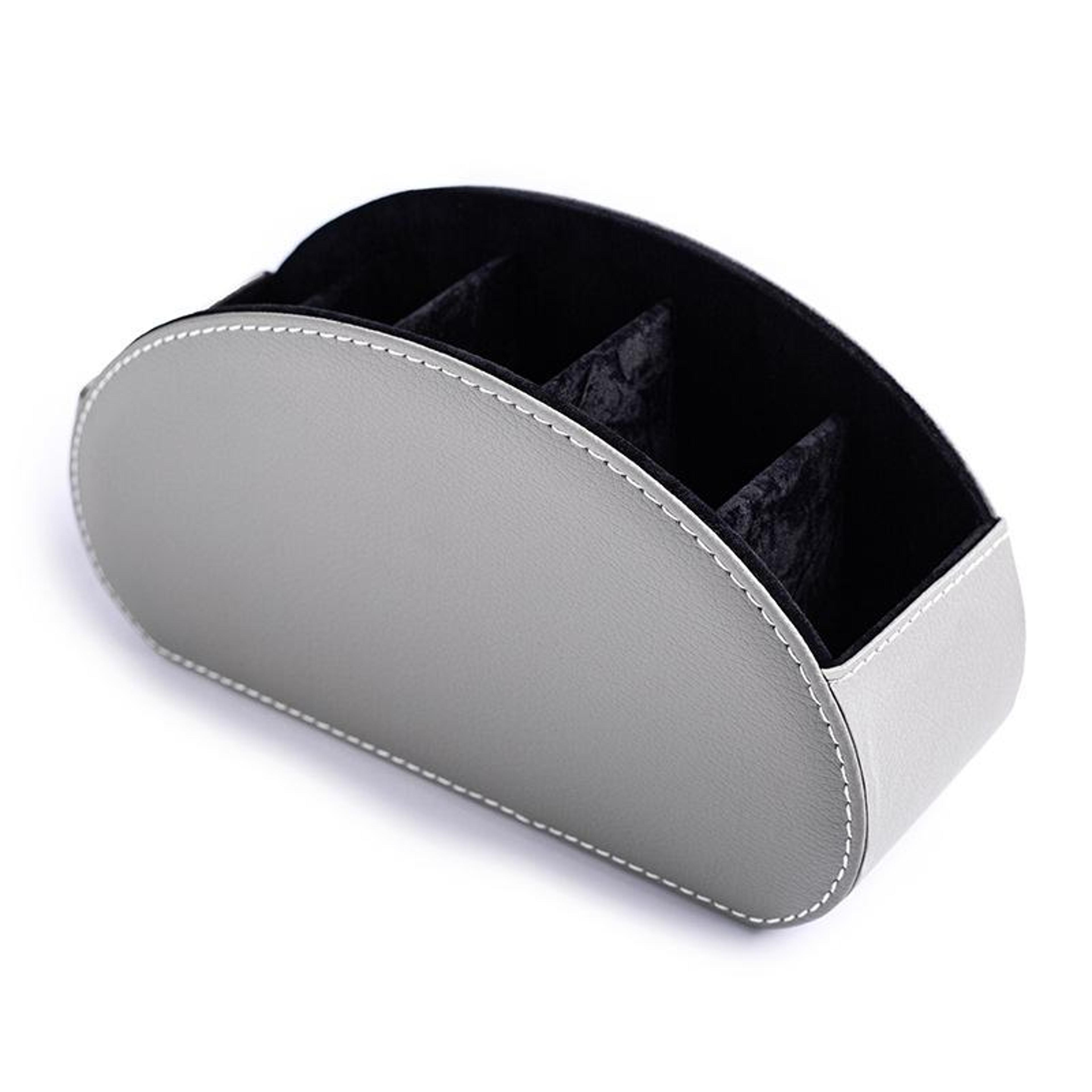 pu leather remote control organizer and desk organizer storage box for cosmetics office and home