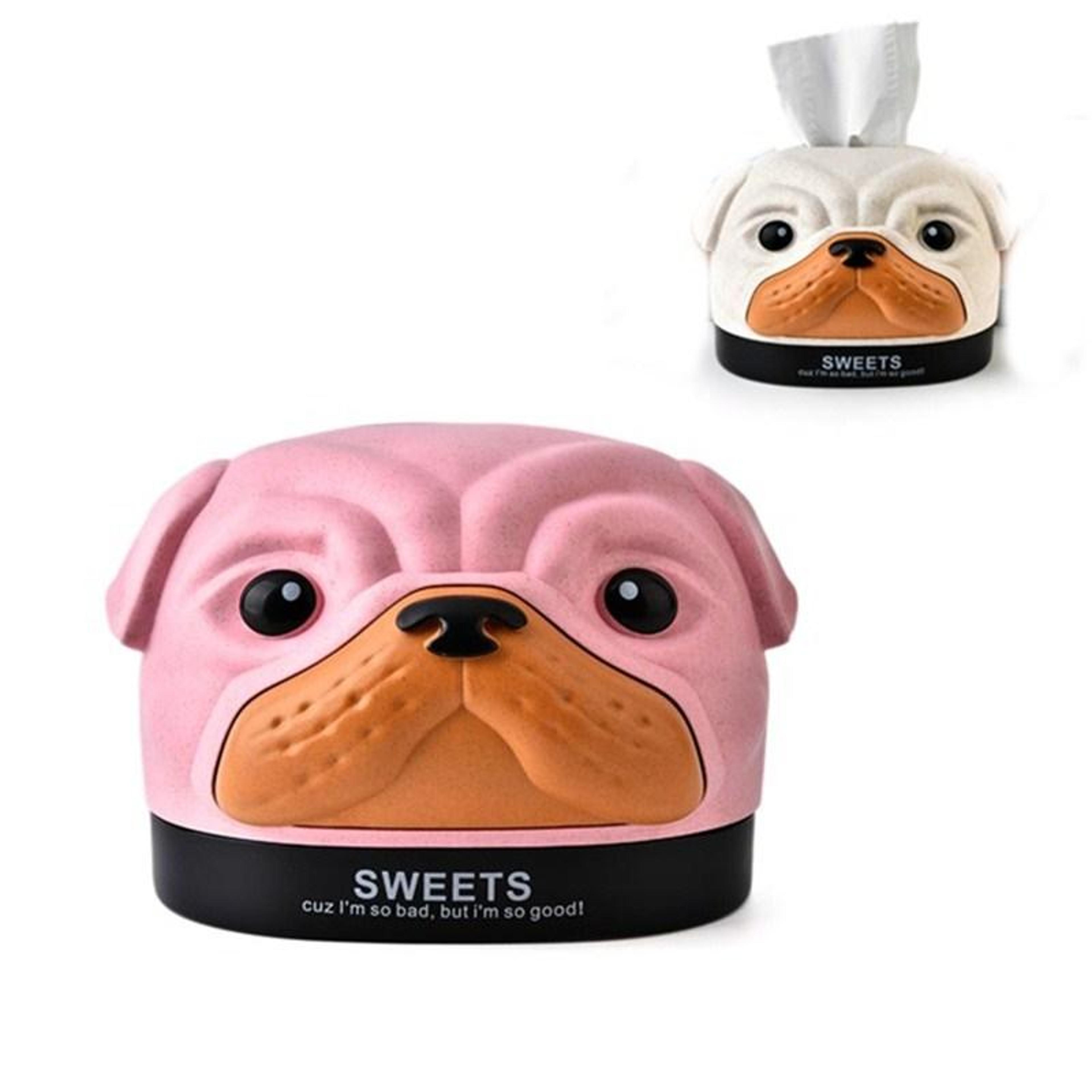 cute dog tissue box cover decorative tissue holder wheat straw desktop tissue organizer