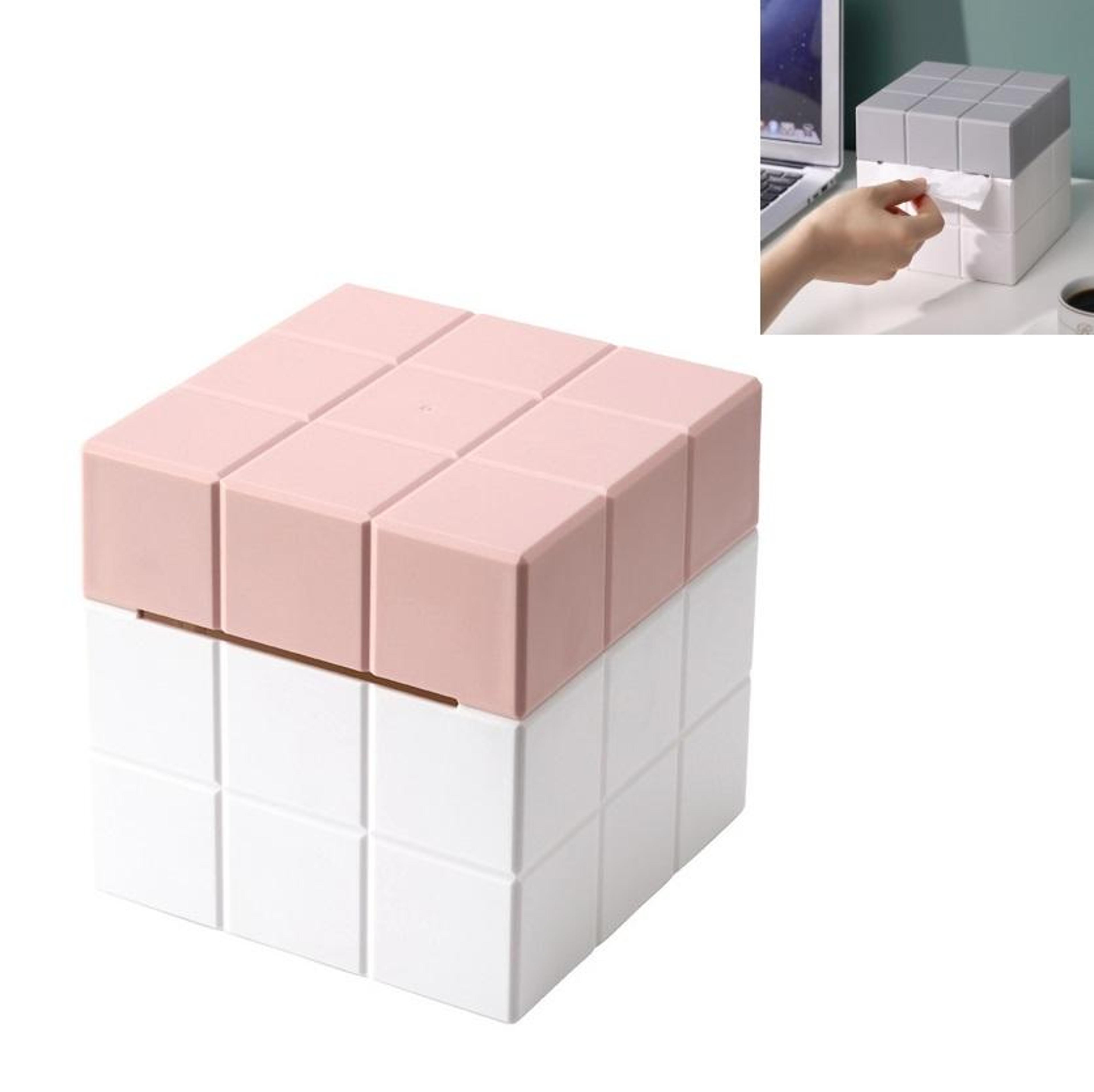 modern cube tissue box desktop tissue box holder with storage organizer for home office
