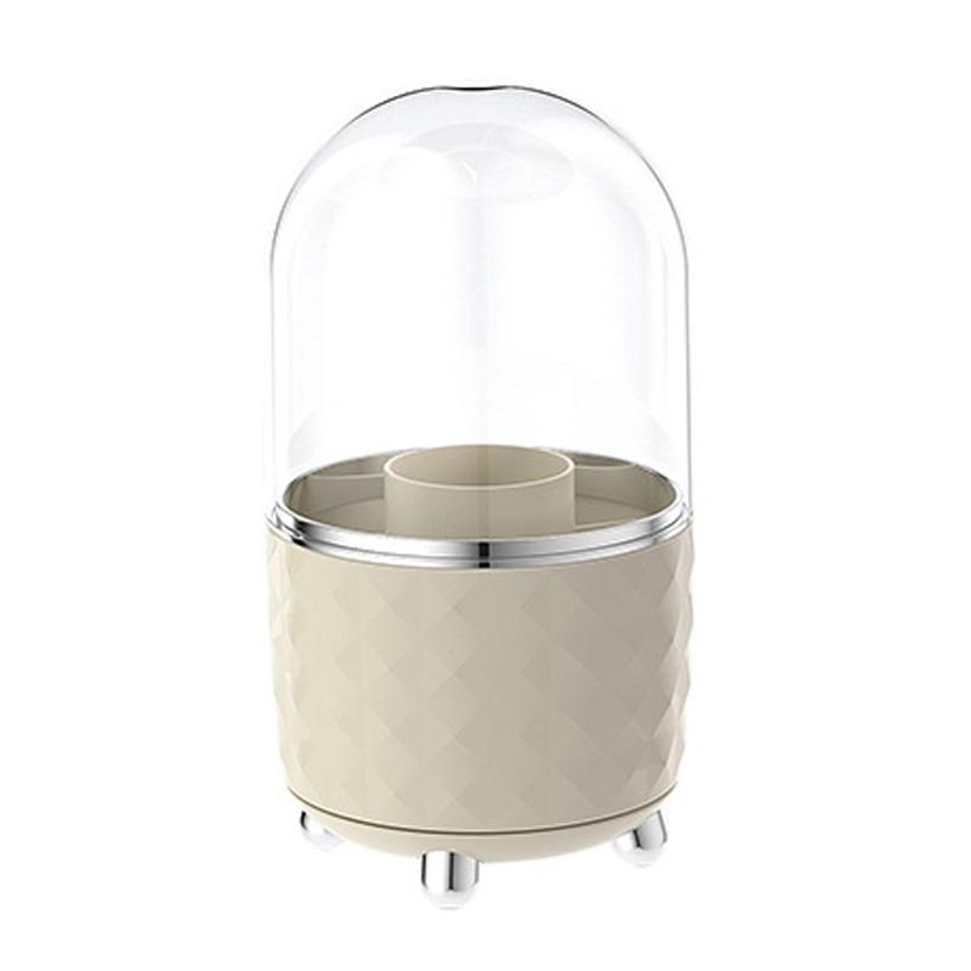 rotating cosmetic organizer dustproof makeup storage box large capacity vanity desktop holder