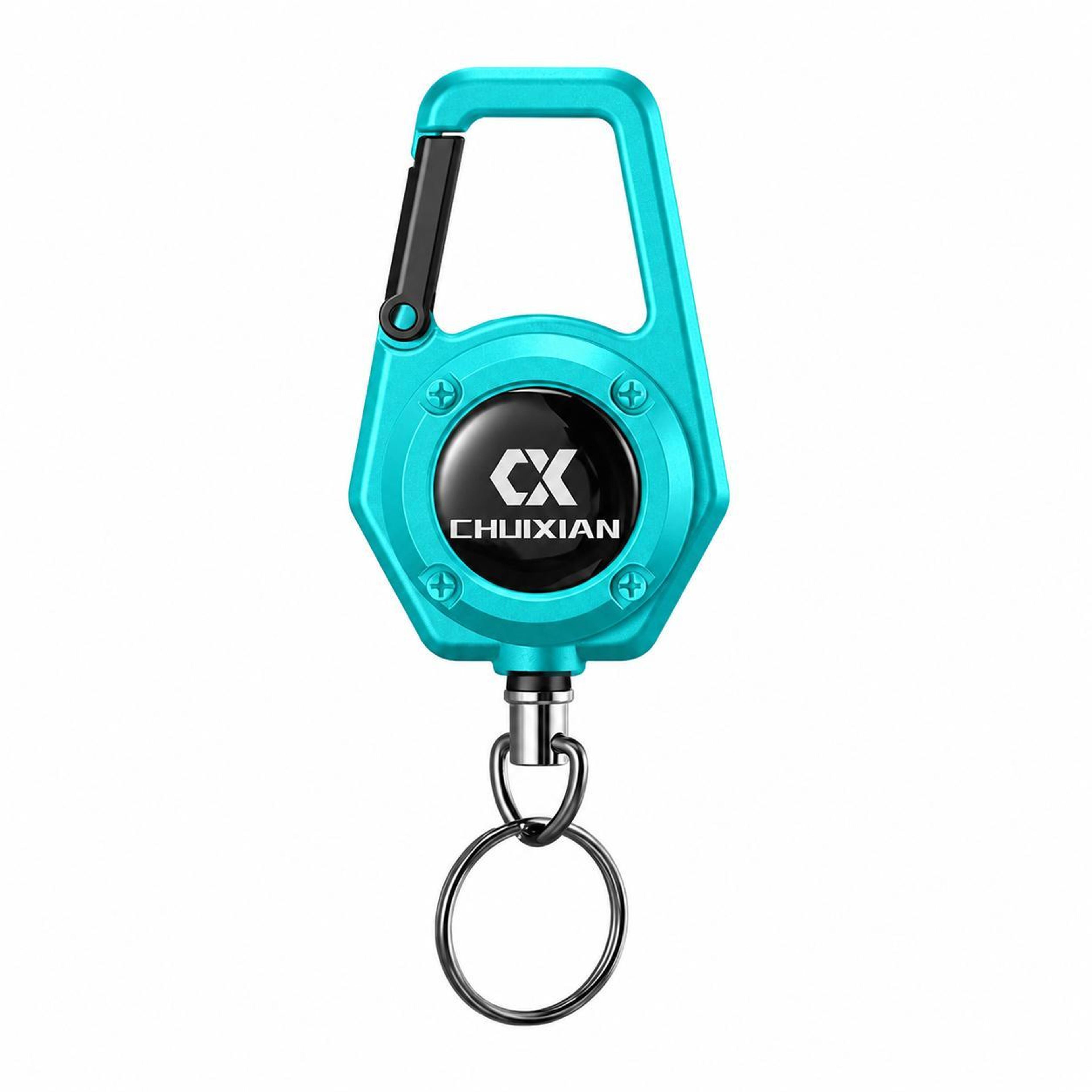 retractable steel wire keychain carabiner for fishing & outdoor tools
