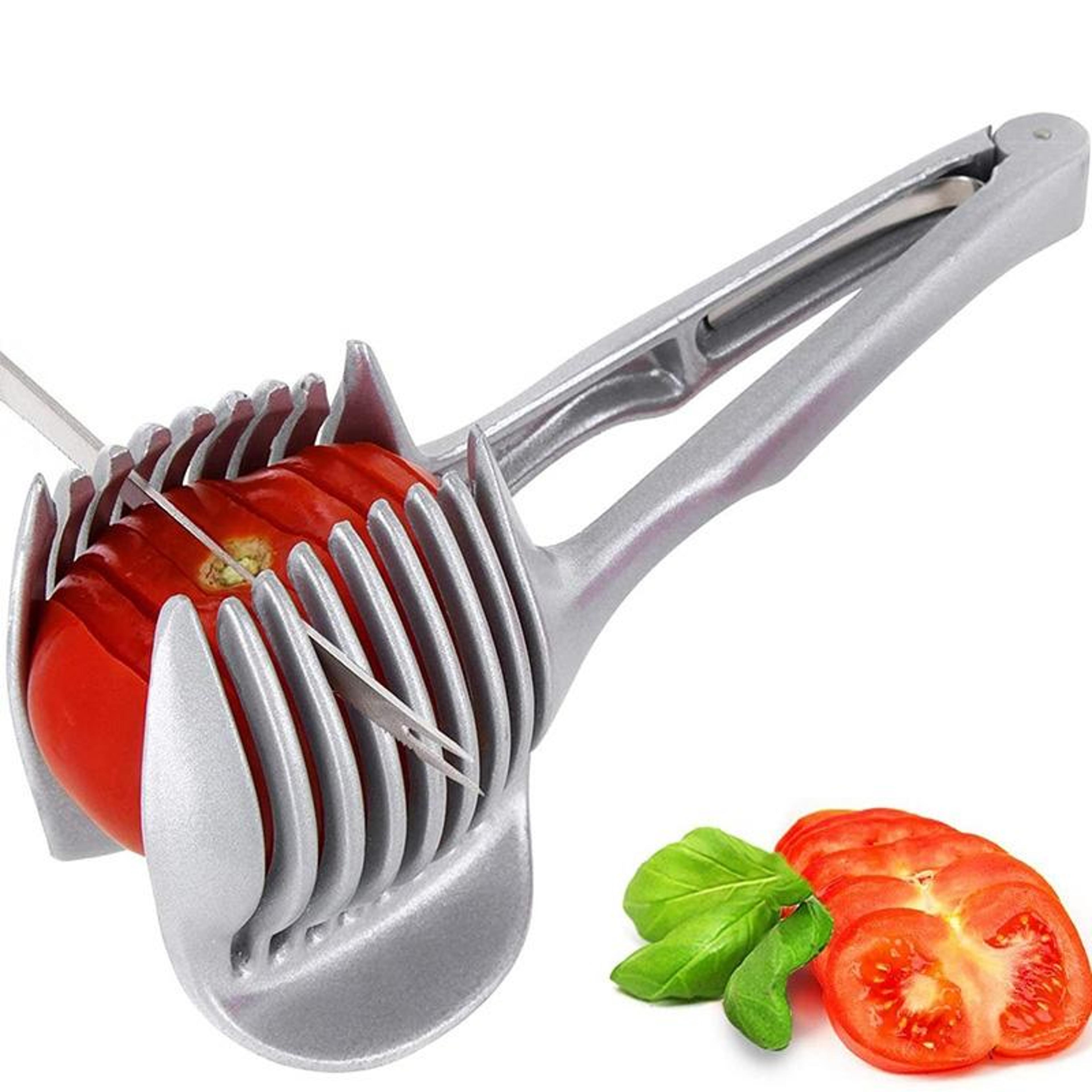 aluminum alloy lemon slicer handheld fruit cutting tool and multipurpose tomato slicer holder