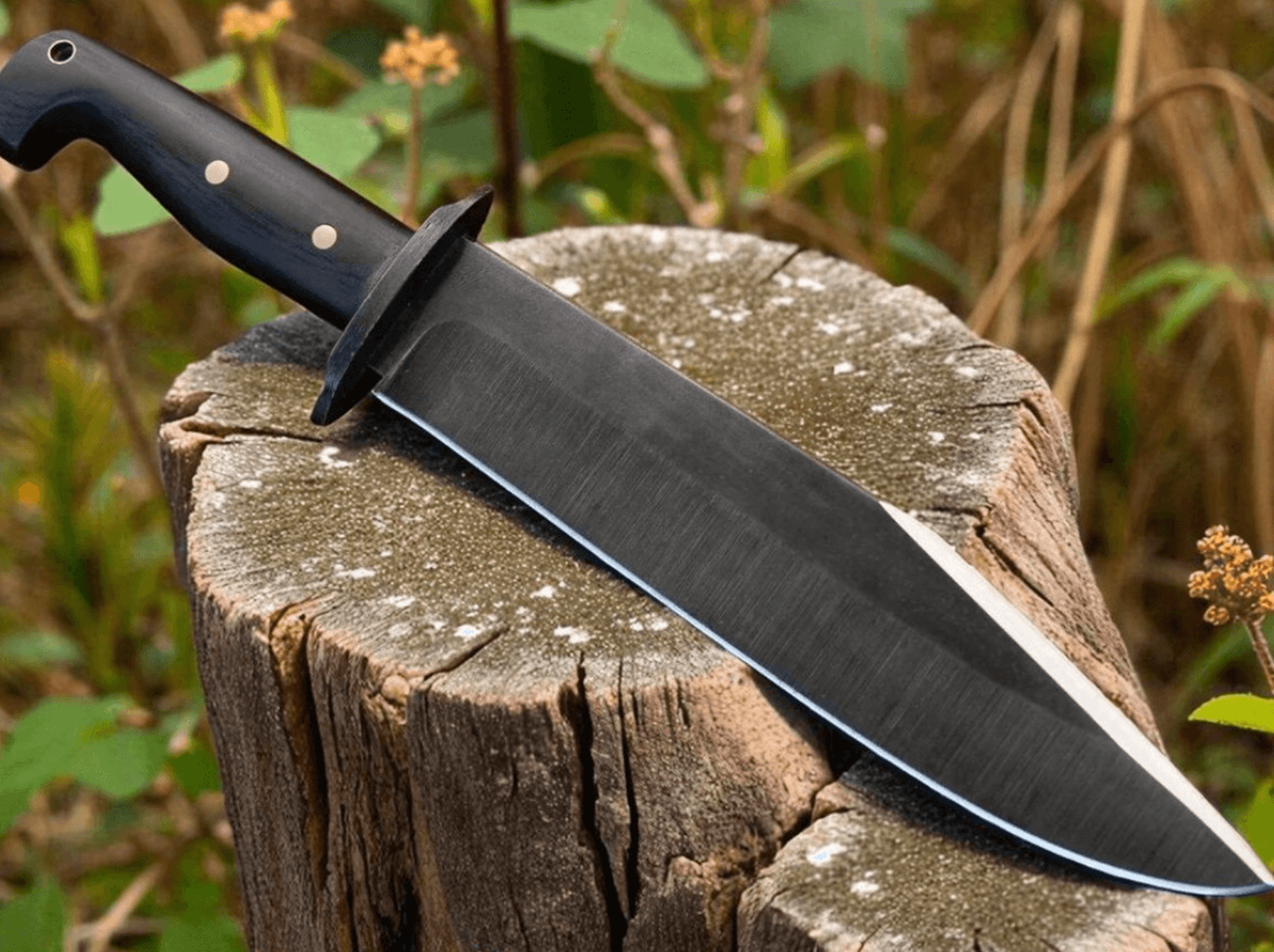 handmade full tang fixed blade knife | outdoor hunting knife with engraved black leather sheath | gift for husband