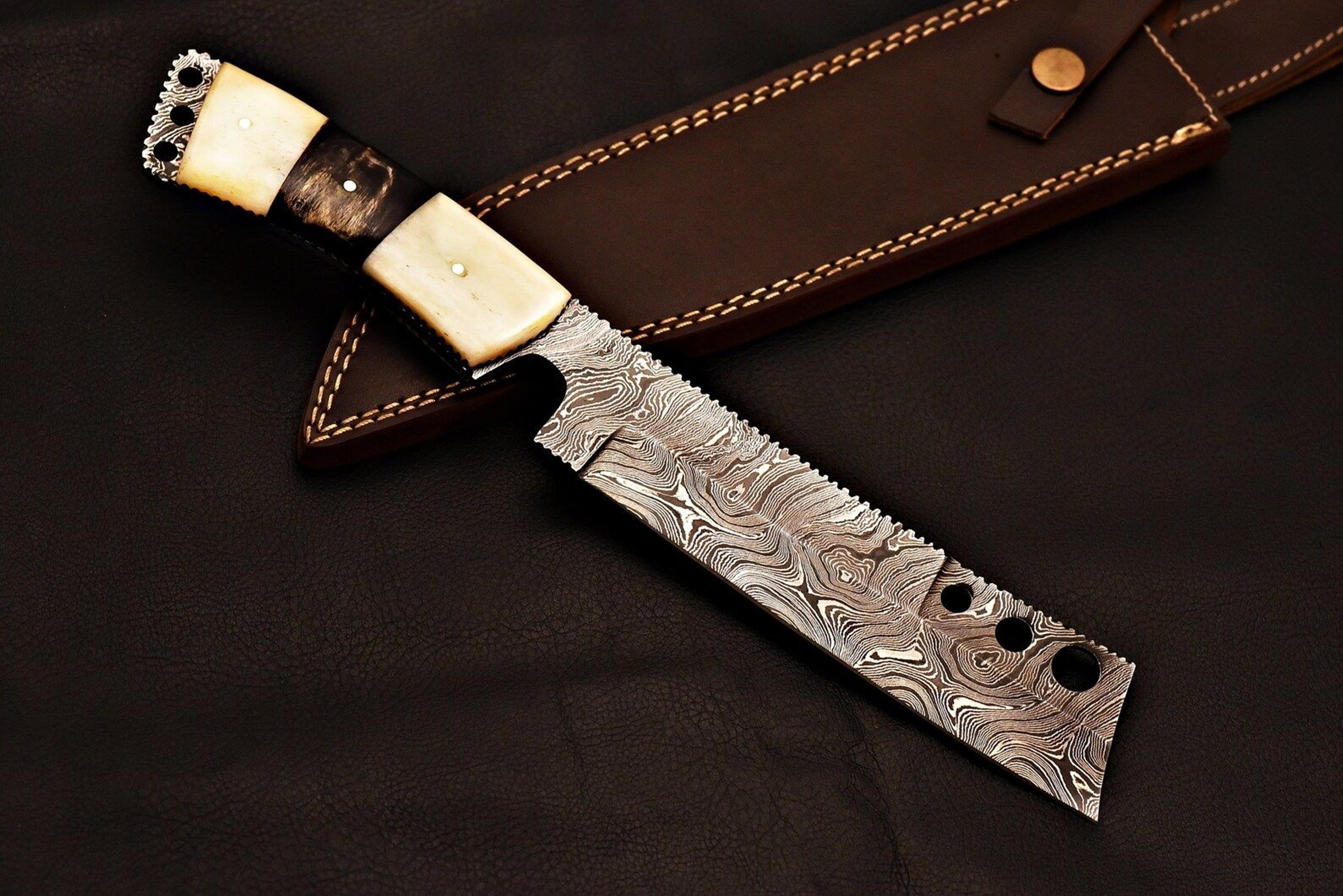 handcrafted damascus knife | camping & hunting fixed blade | hunters and campers