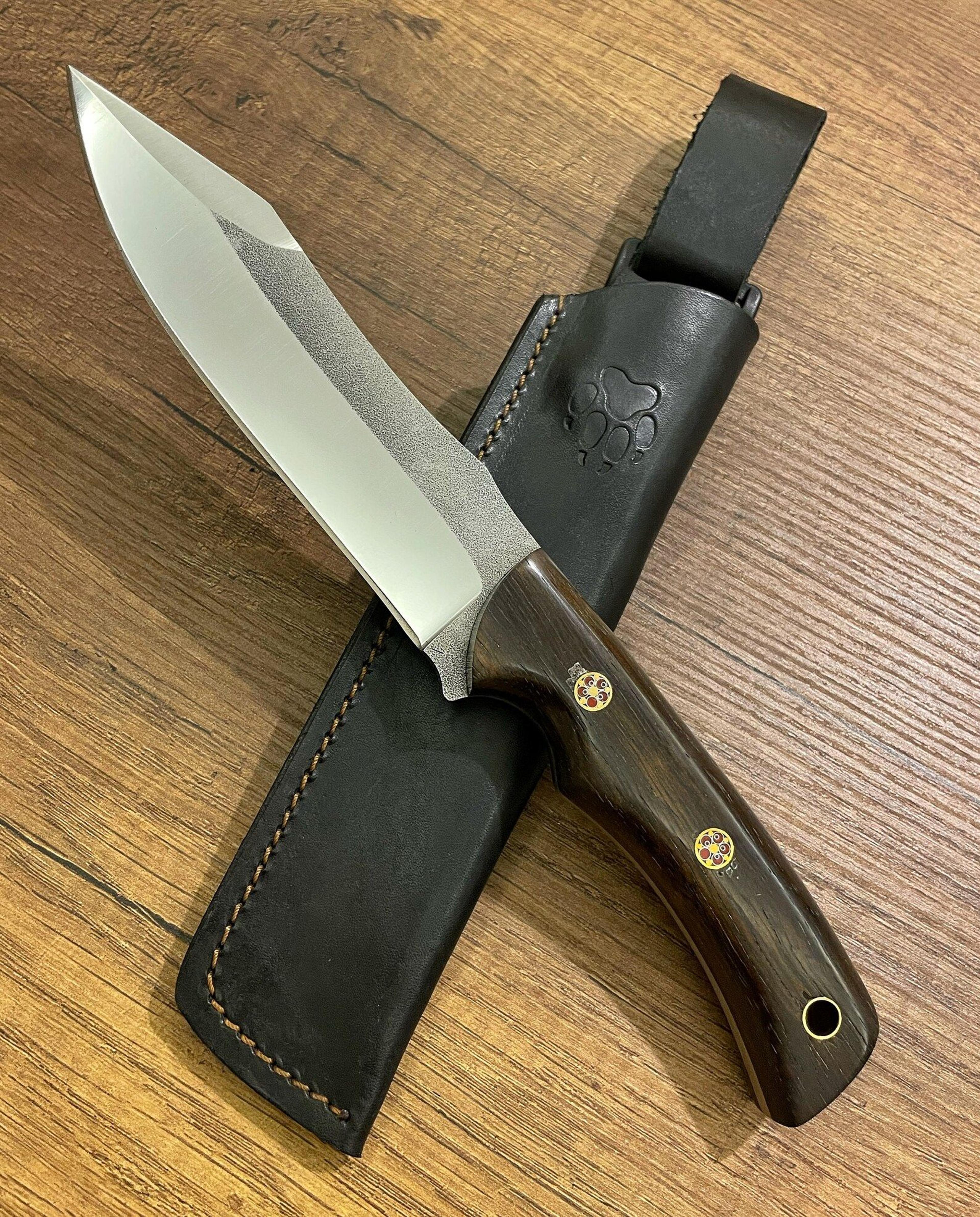 hunting knife n690 steel full tang survival outdoor knife ebony wood handle