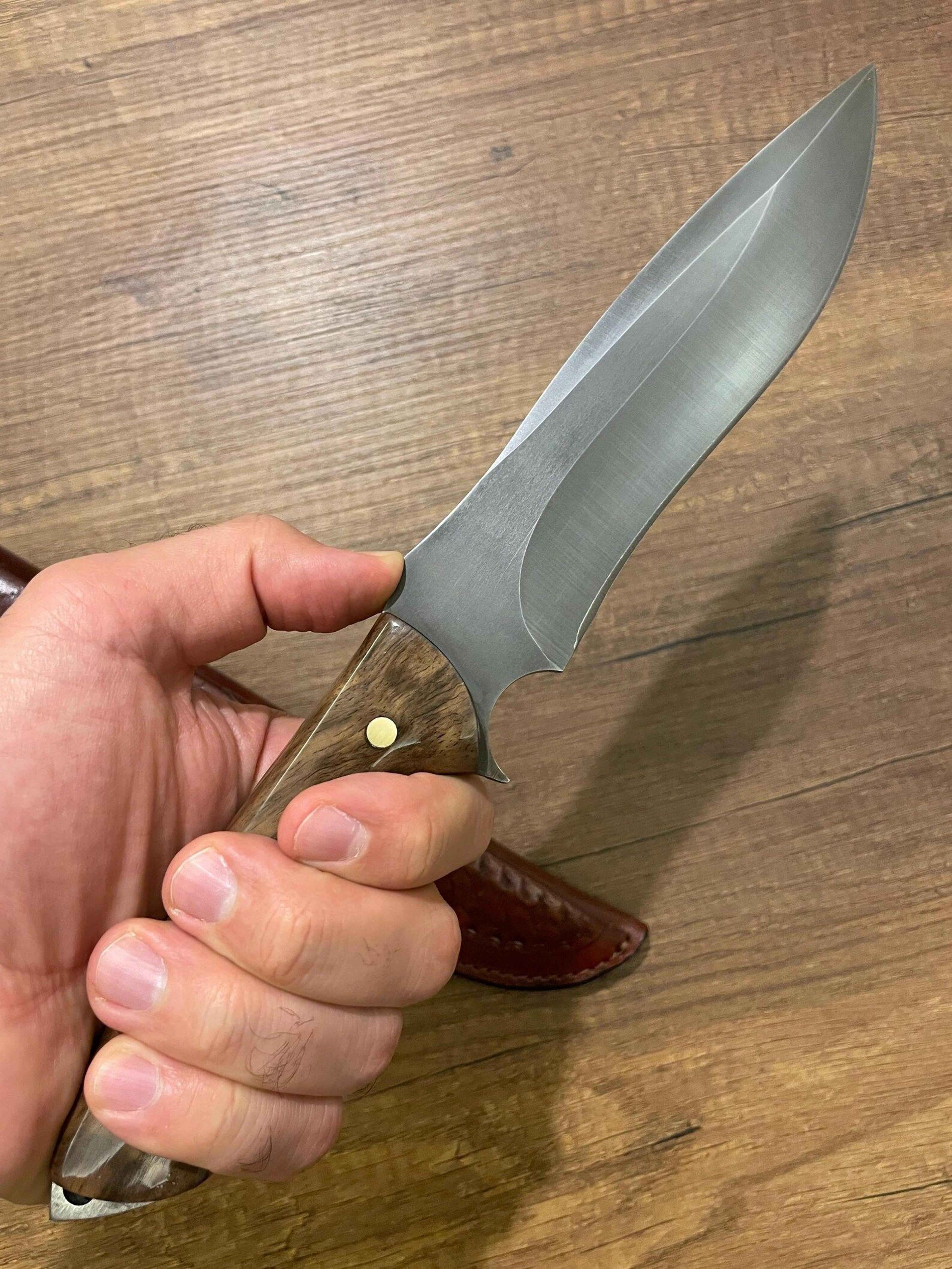 hunting knife 1075 carbon steel heavy duty full tang survival knife walnut wood handle