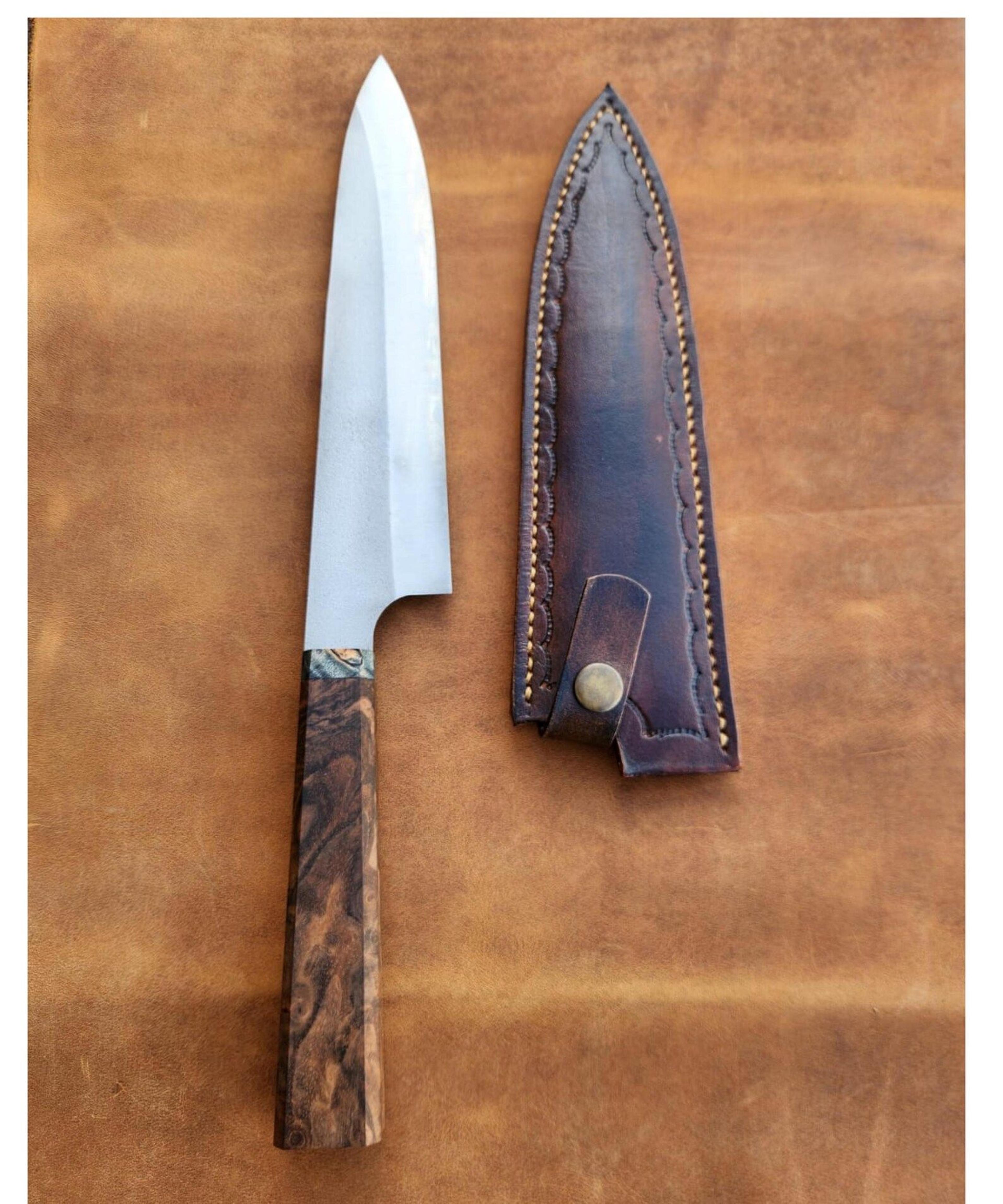 handmade n690 stainless steel chef knife – walnut wood kitchen cooking blade