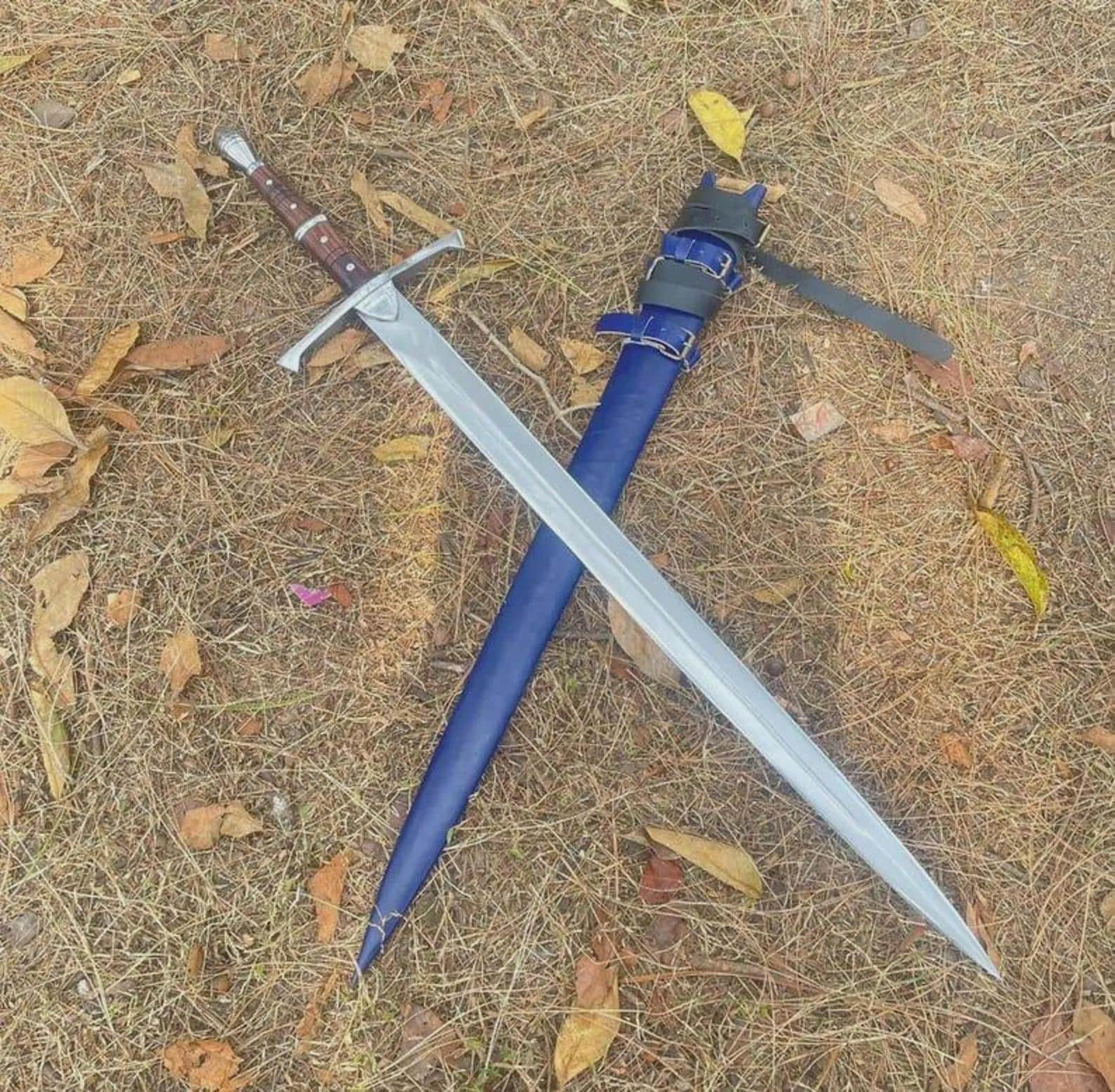 premium 36 inch handmade steel sword with rosewood handle collector piece