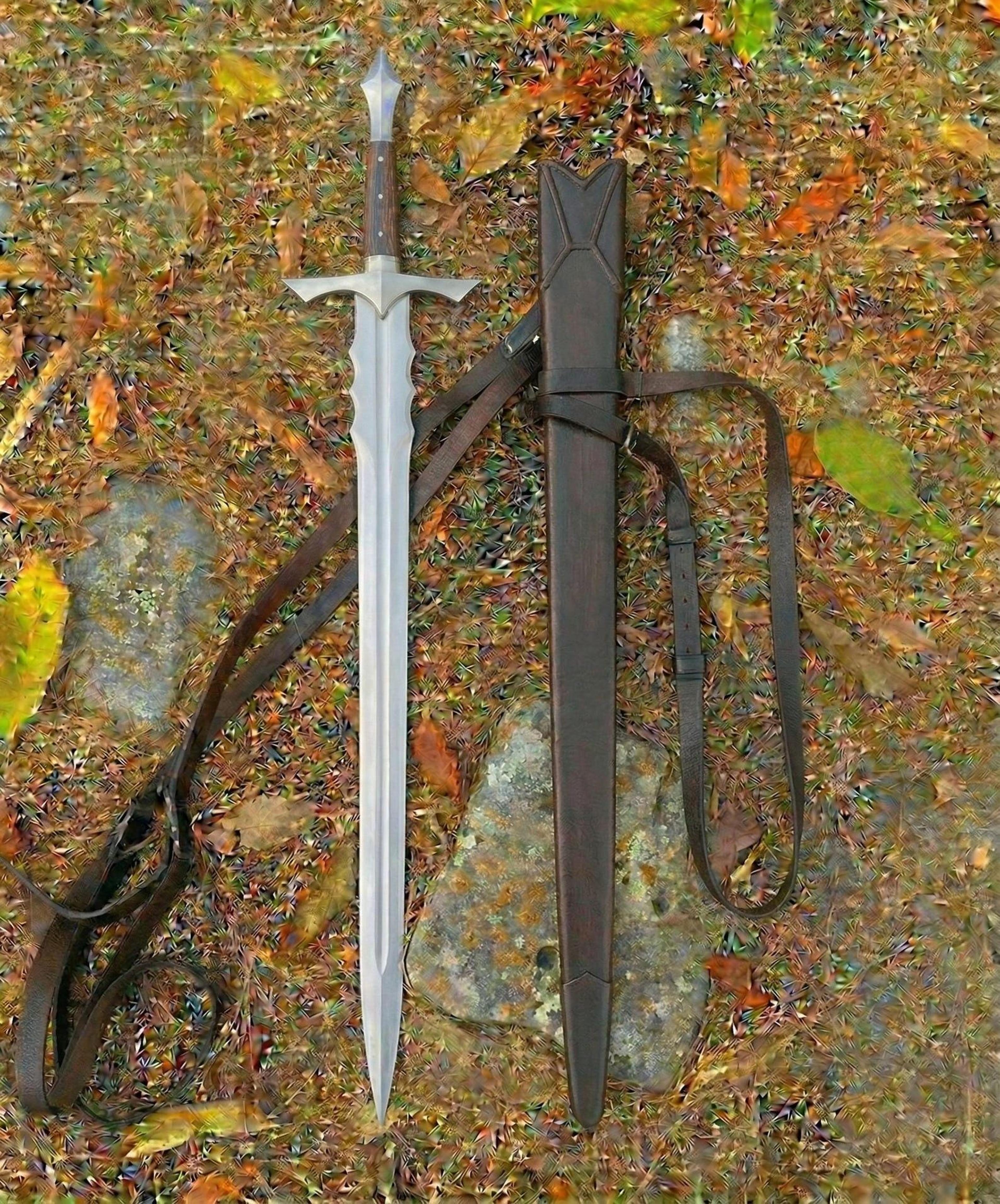 handcrafted fantasy sword medieval style decorative display piece 36 inch