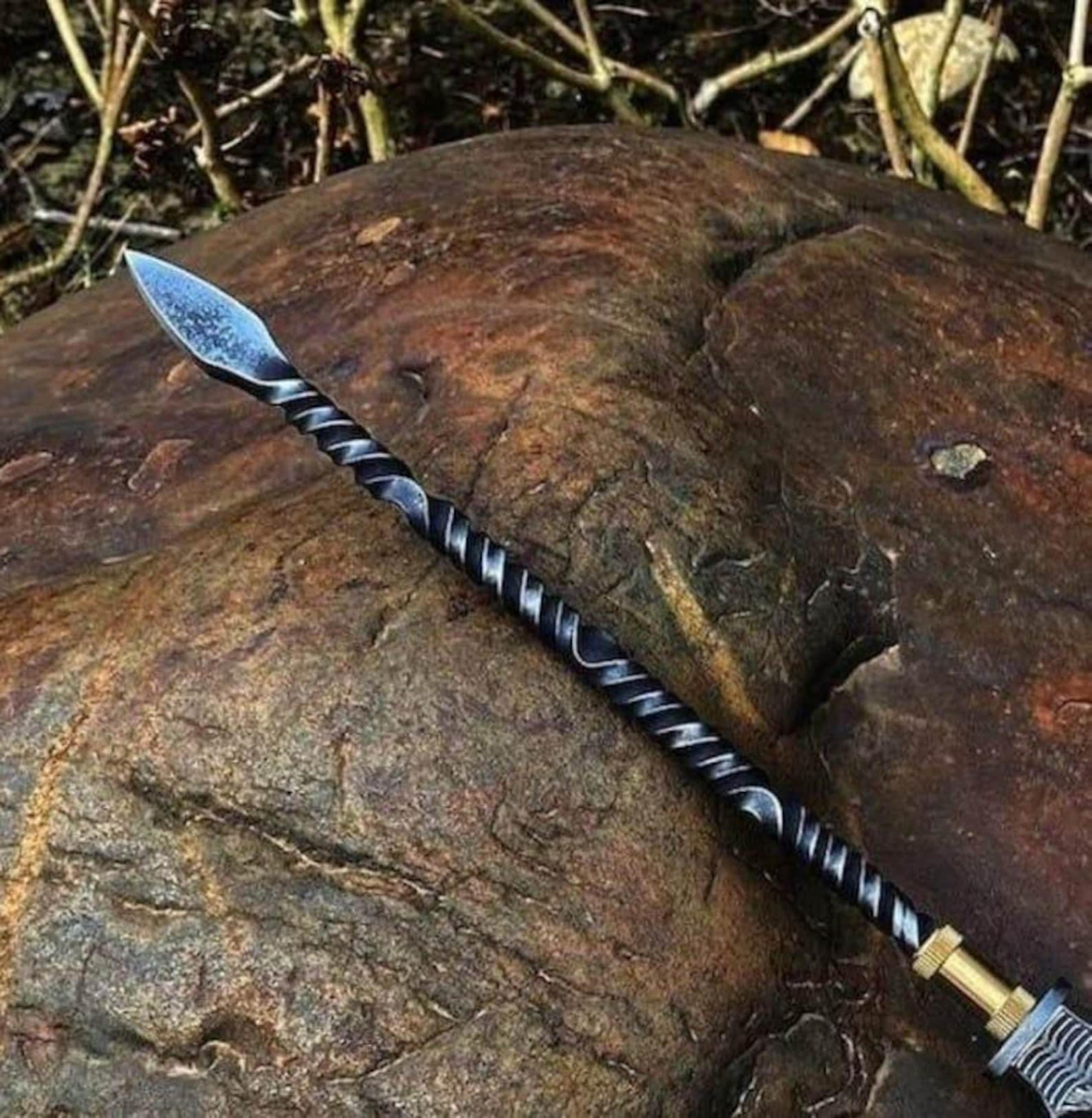 hand forged high carbon steel hunting spear 36 outdoor survival display piece