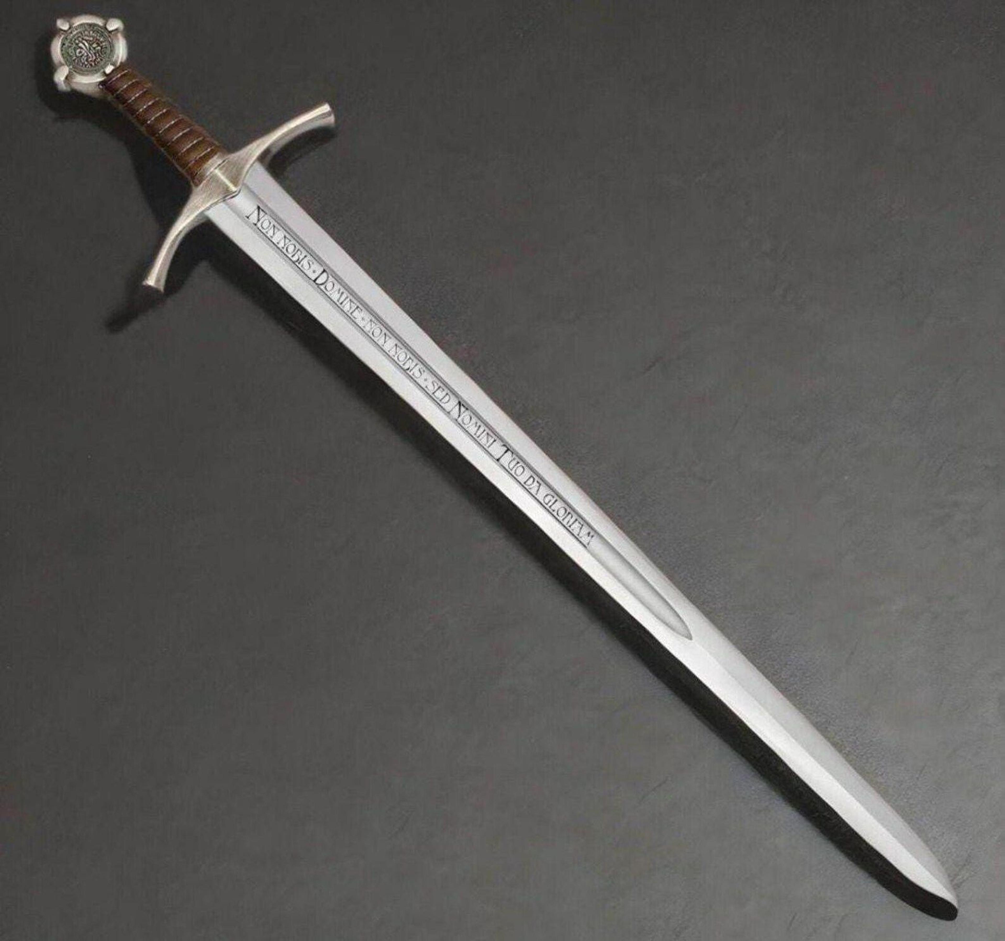 medieval crusader knight sword replica with leather scabbard handmade european sword