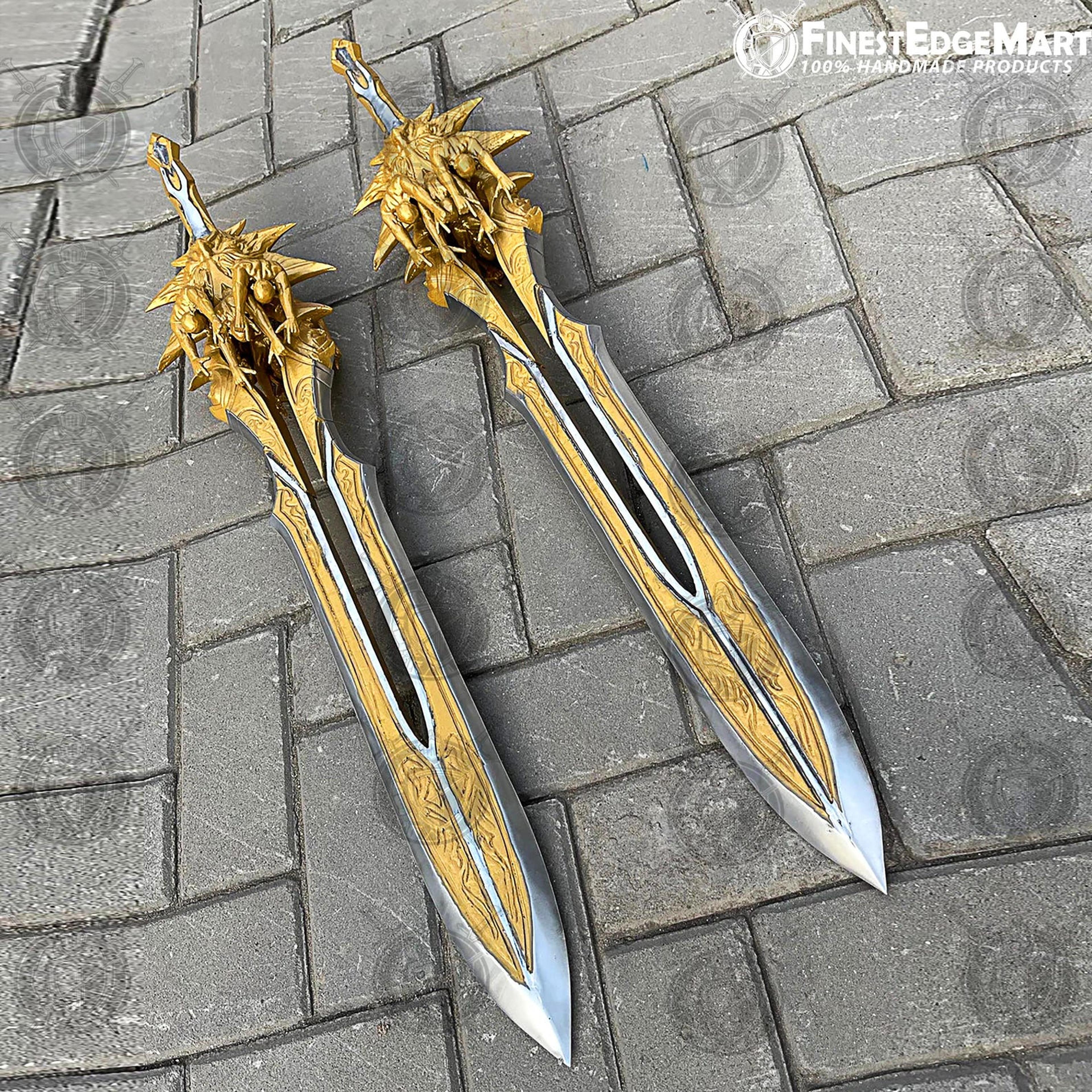 handmade olympus anime sword decorative collectible with wooden box presentation - fantasy decor and collectibles