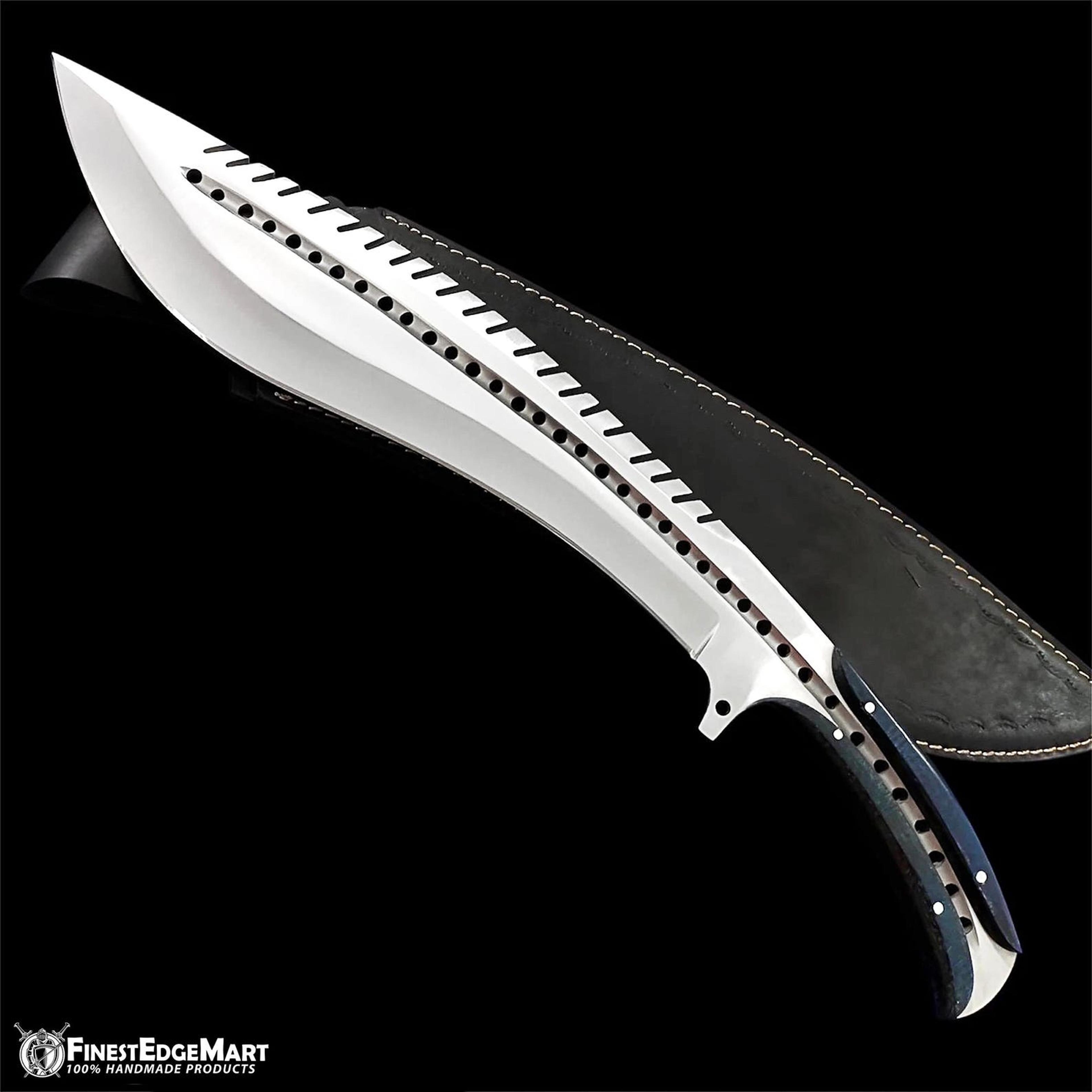 handcrafted d2 steel full tang hunting knife with micarta handle for camping and collecting