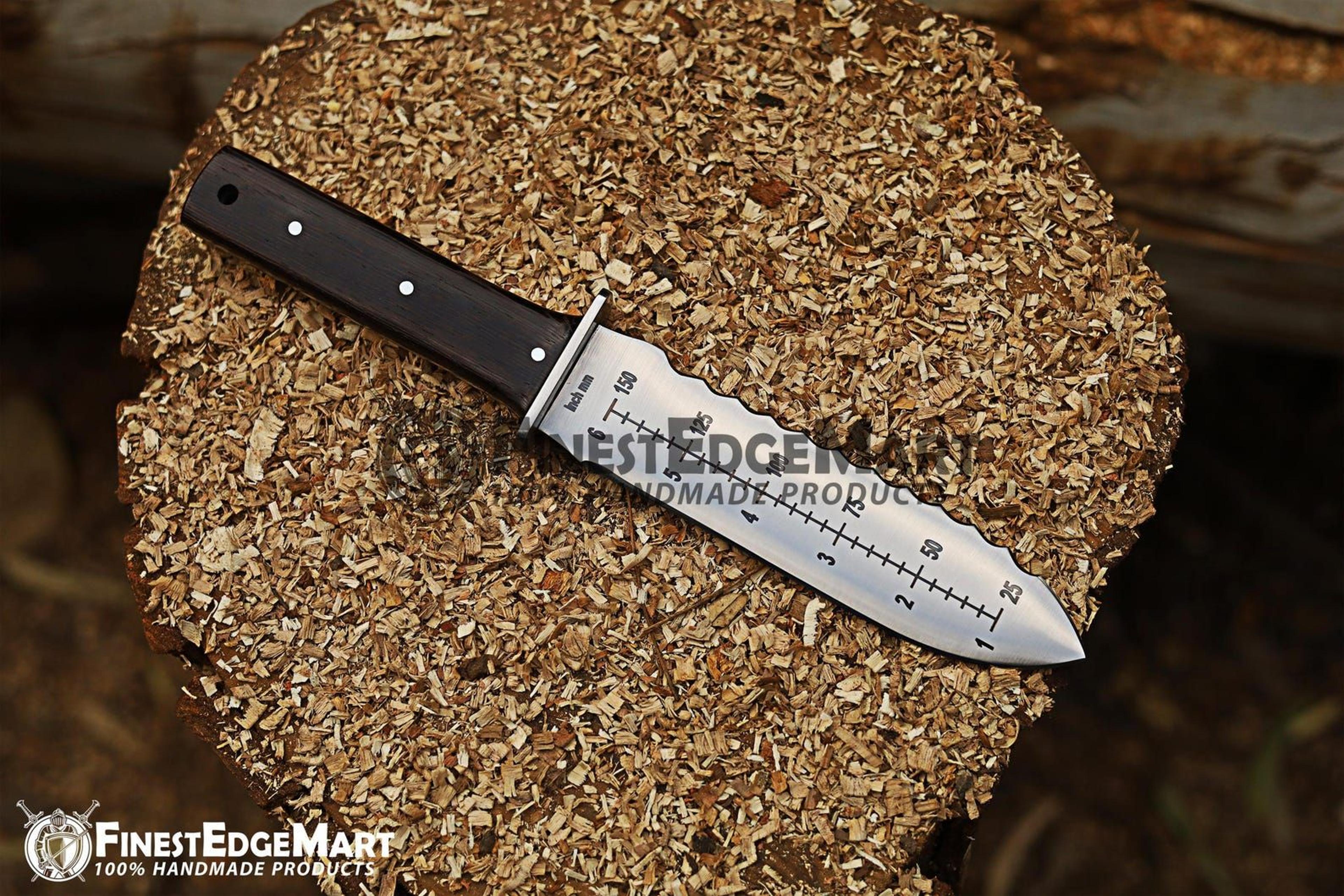 handmade 13 inch tanto knife with carbon steel blade, ergonomic micarta handle, and premium leather sheath - perfect gif