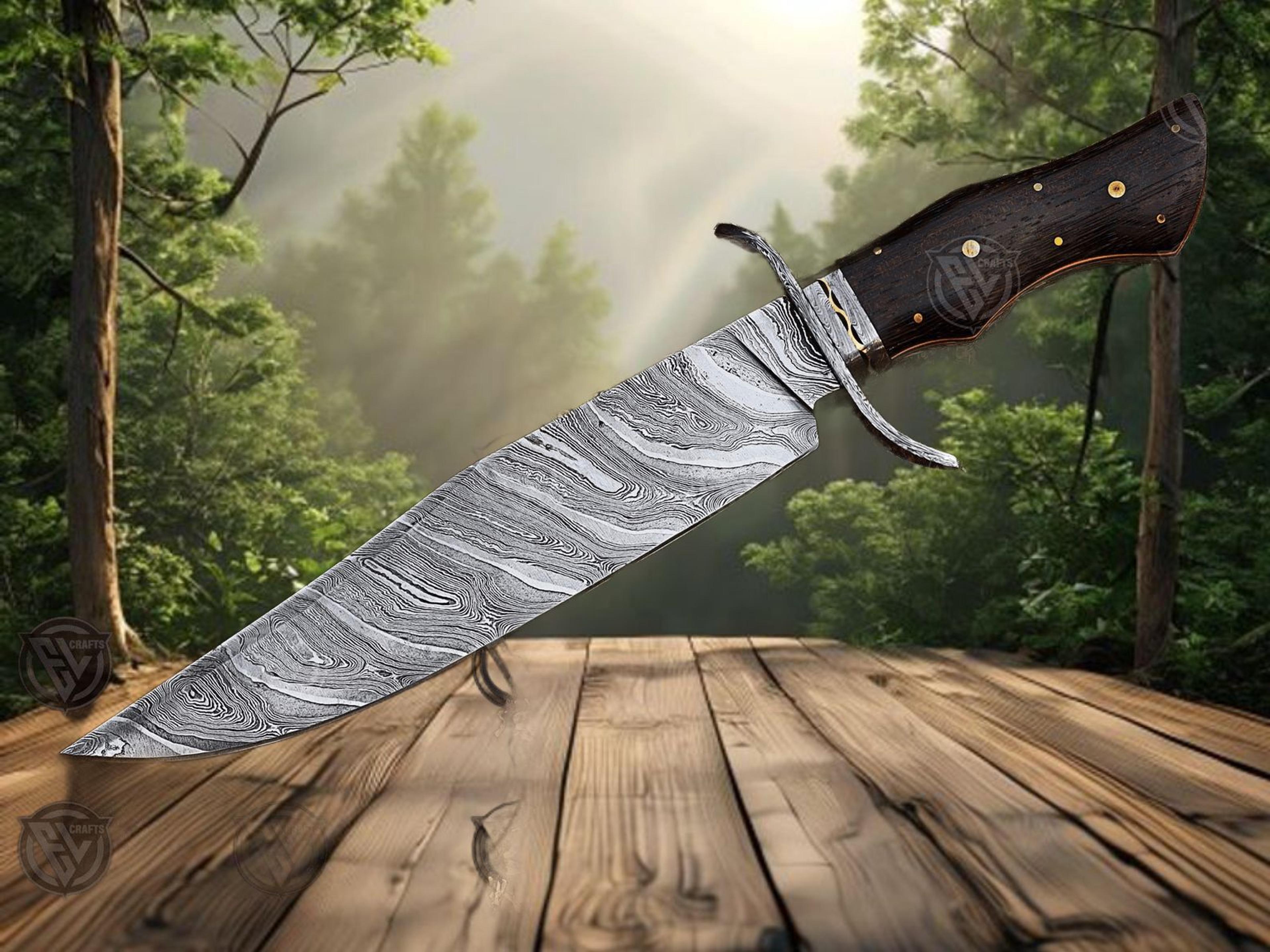 handmade damascus steel bowie knife elegant gift for him birthday anniversary husband boyfriend christmas present