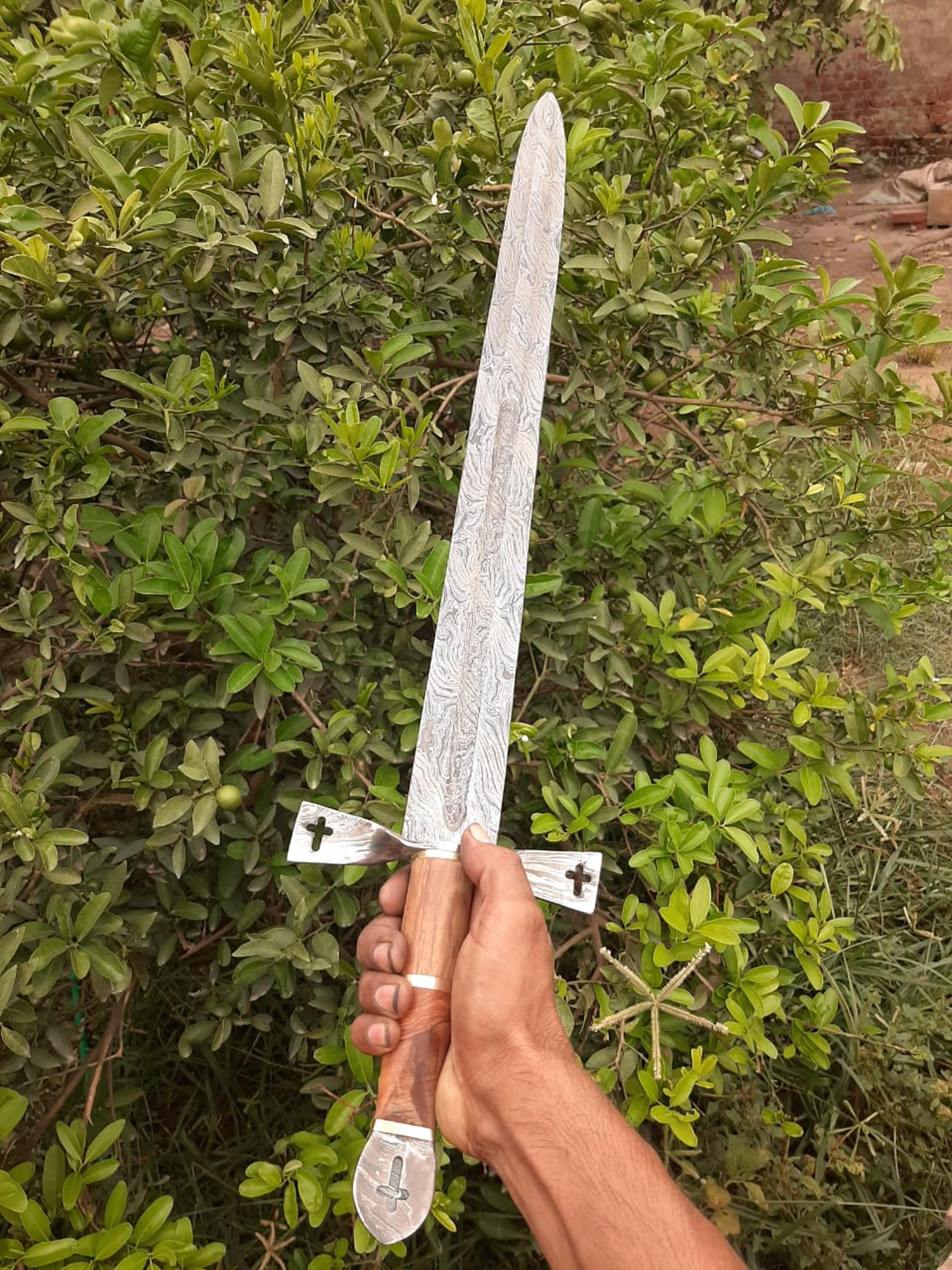custom handmade premium hunting damascus steel sword "