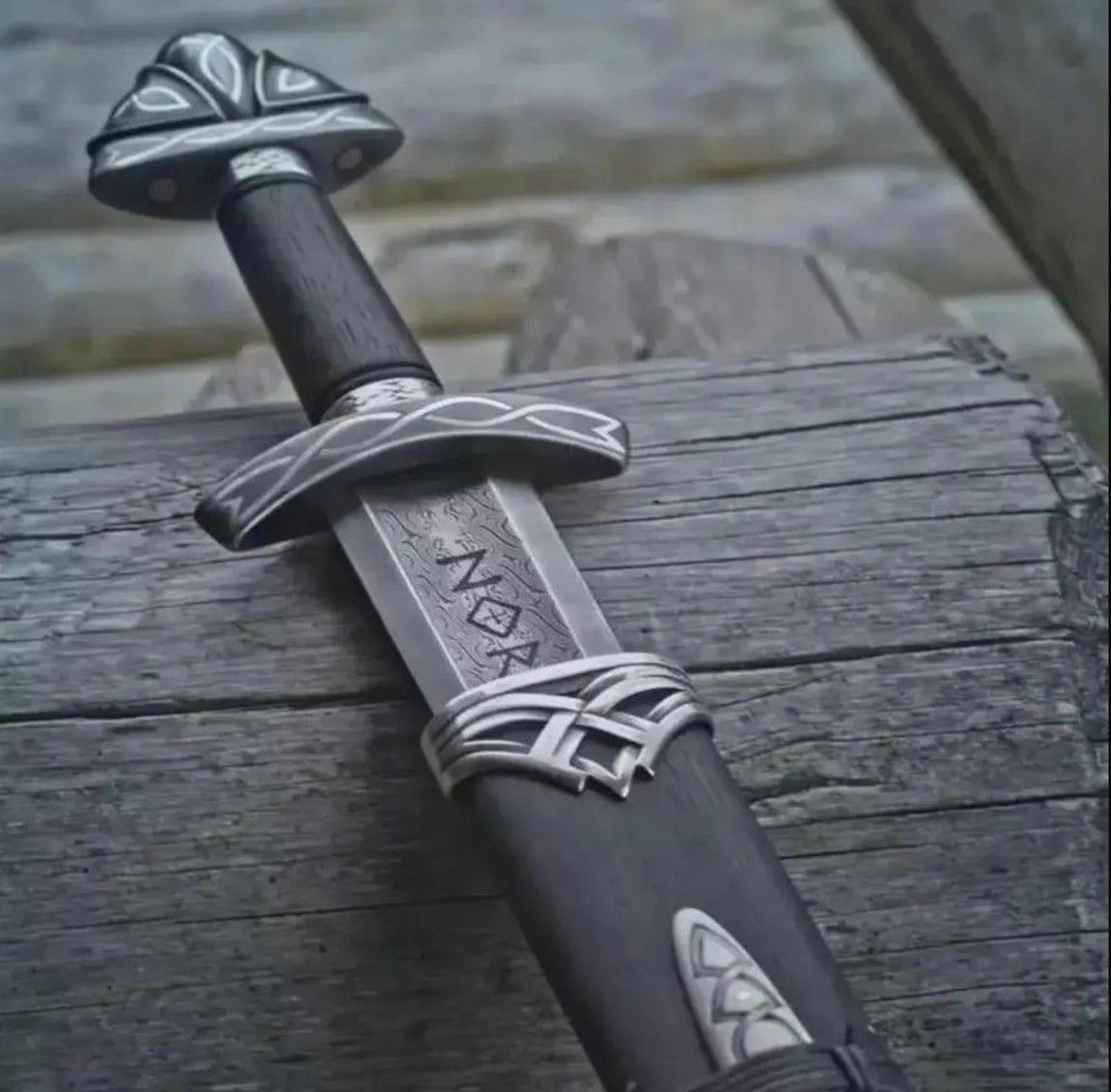 king ragnar lothbrok viking sword – authentic handmade norse replica with scabbard