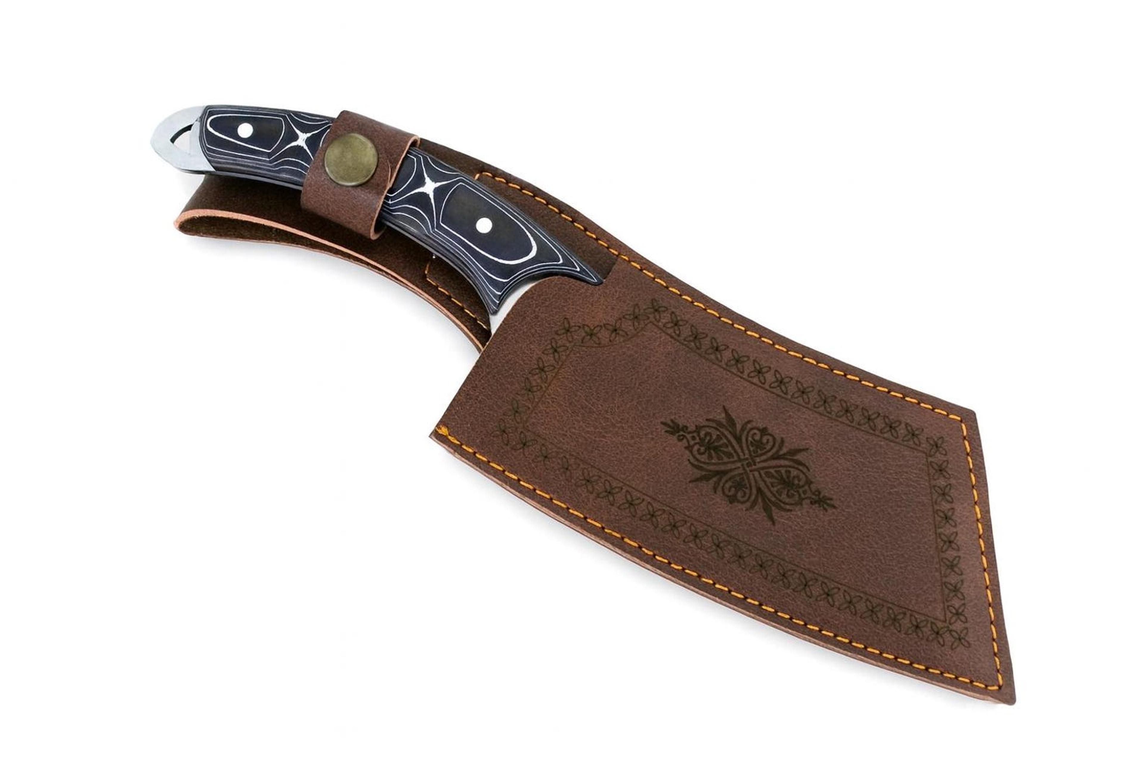 viking knife with werzalit handle and chef's knife, personalized engraved outdoor knife
