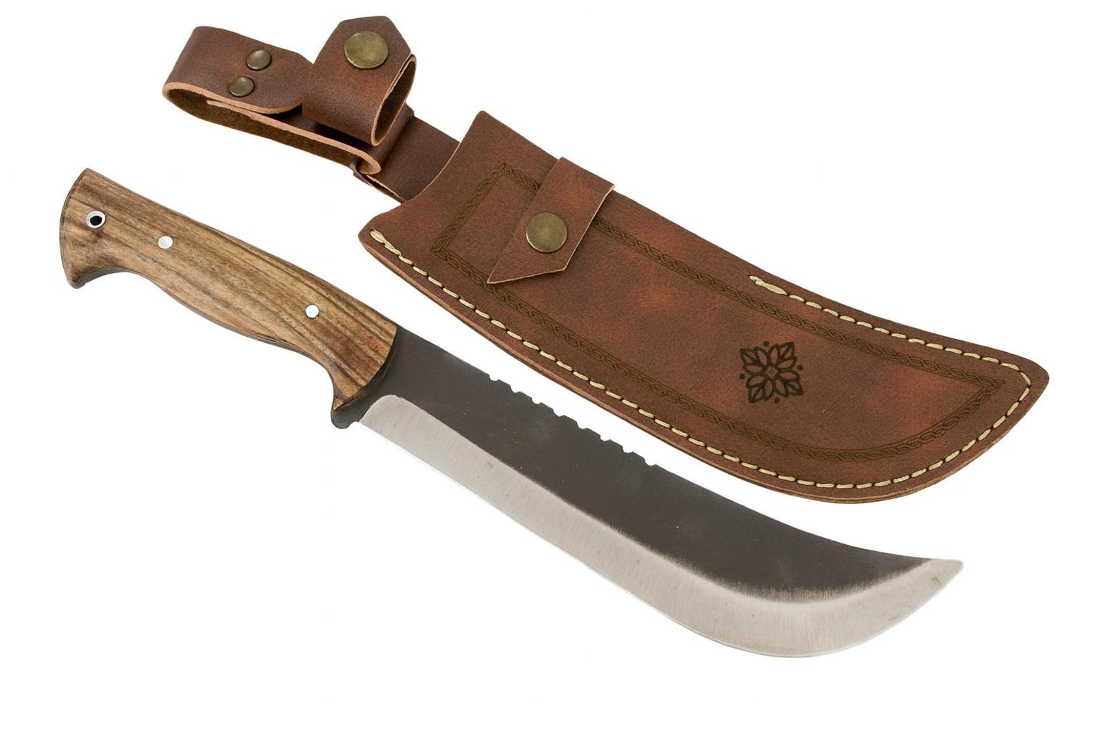 personalized 5160 carbon steel hunting knife walnut wood handle with leather sheath