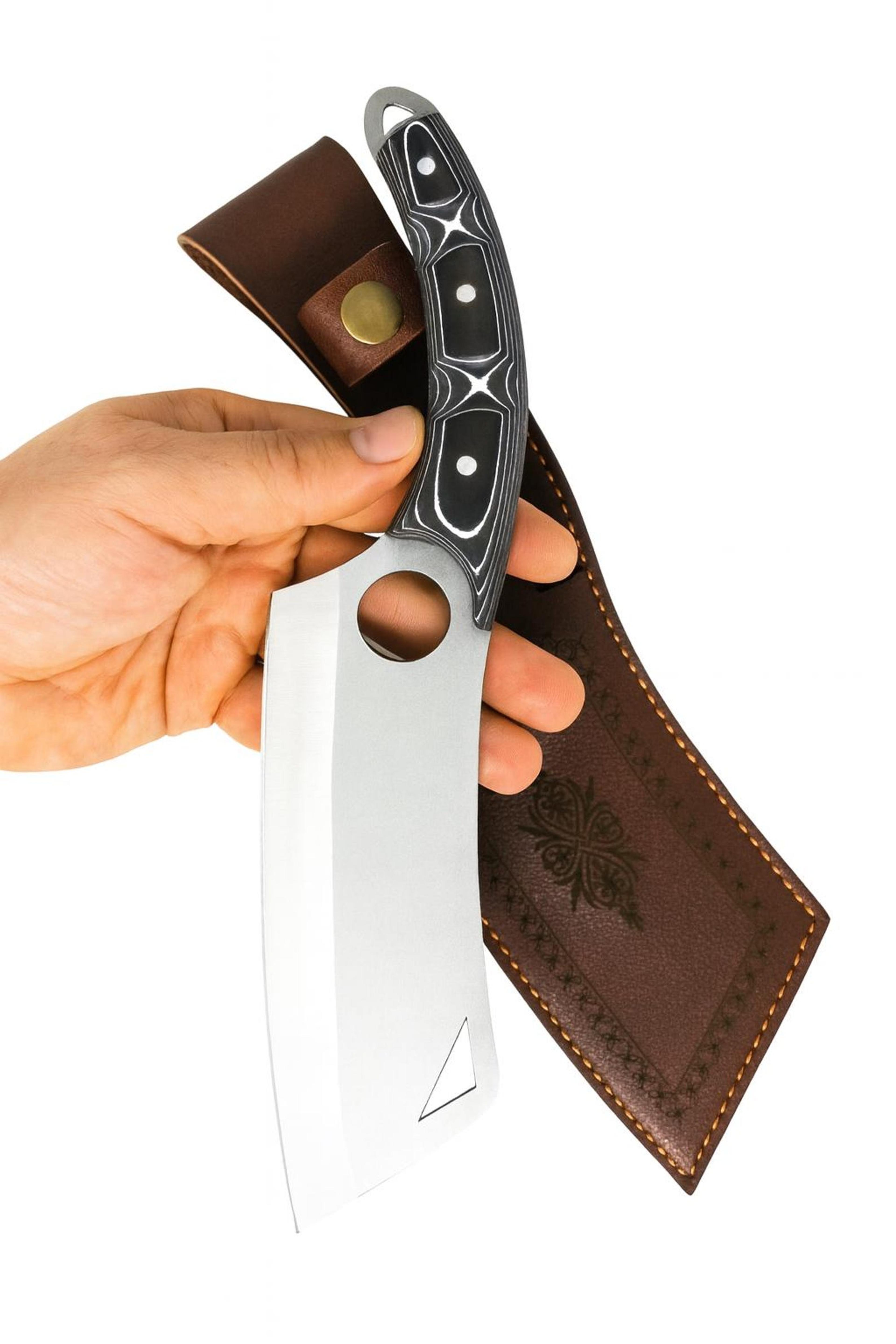 personalized stainless steel hunting knife walnut wood handle with leather sheath | wedding gift | hunter gift