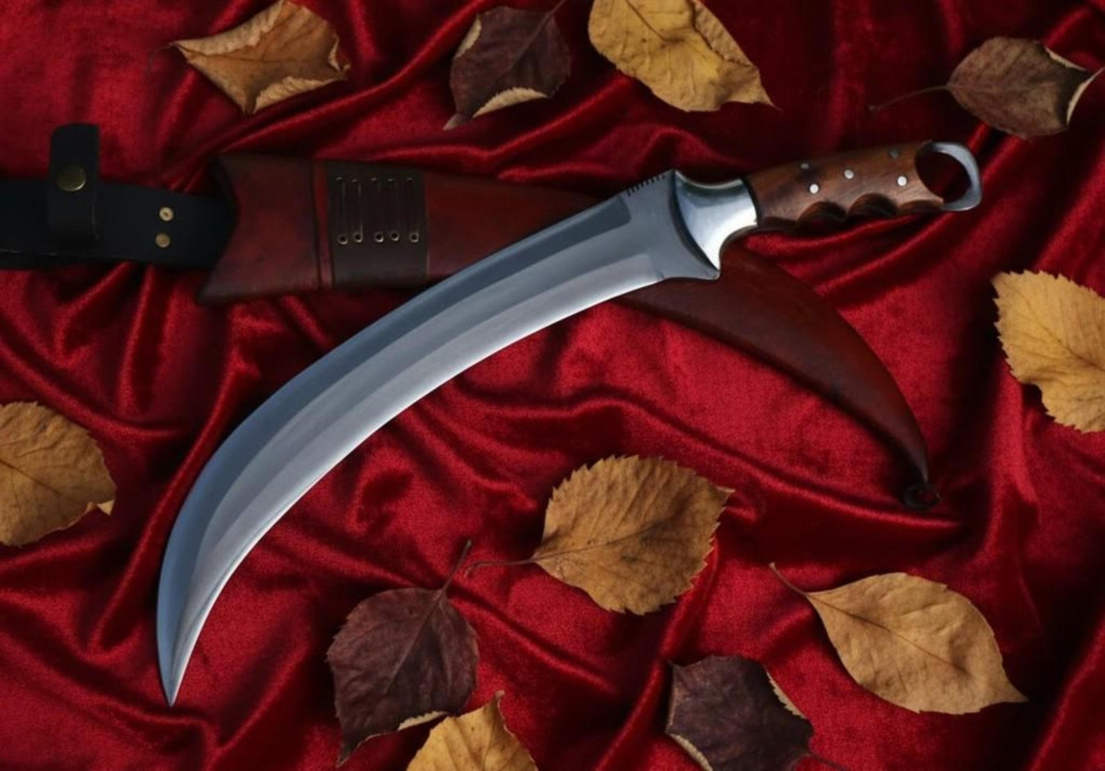 custom carbon steel viking machete knife 17" handmade hunting camping blade with sheath
