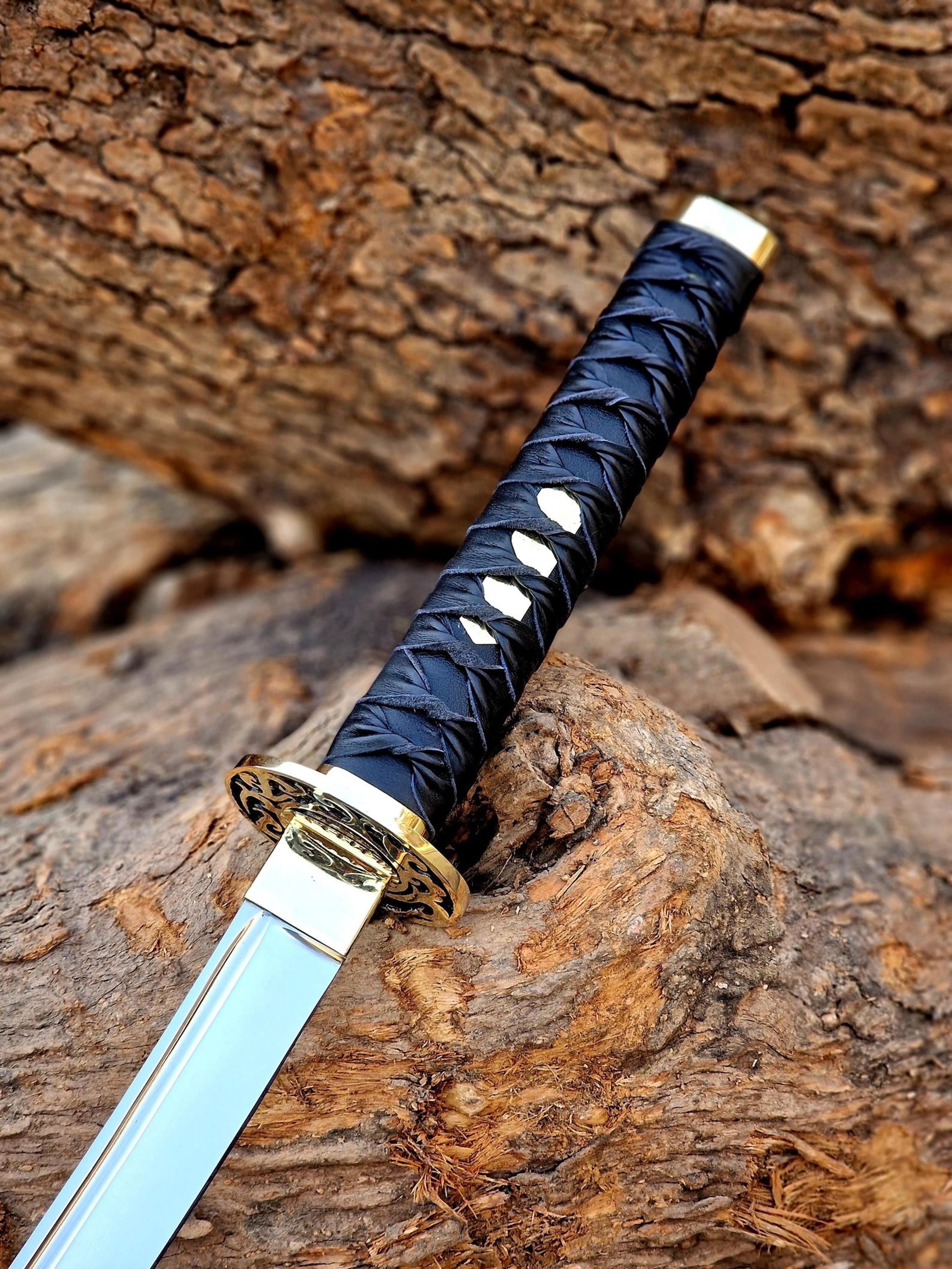 handcrafted samurai katana sword 40" full tang steel blade japanese style collector