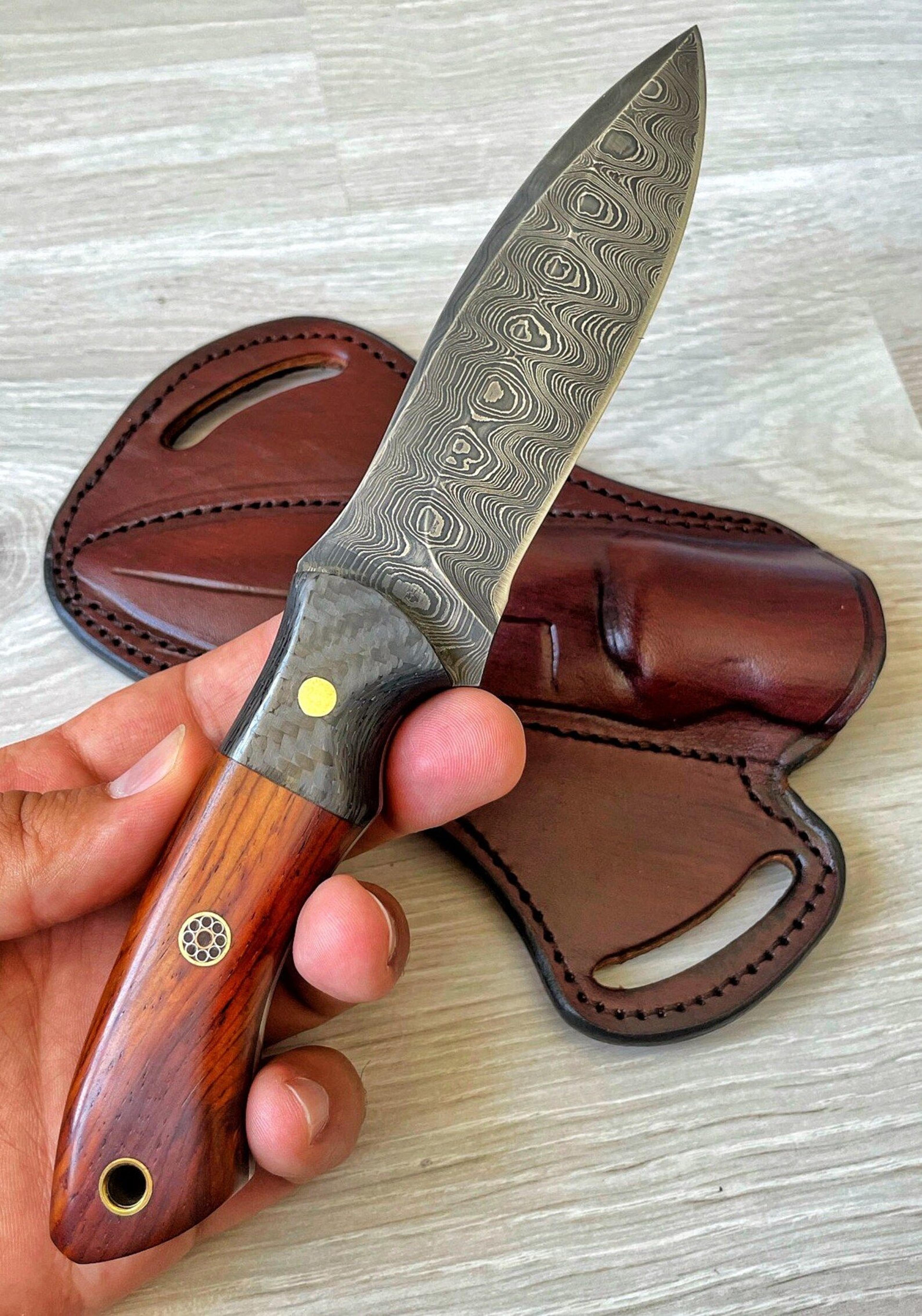 blacksmith forged damascus hunting knife for camping, survival & outdoor use