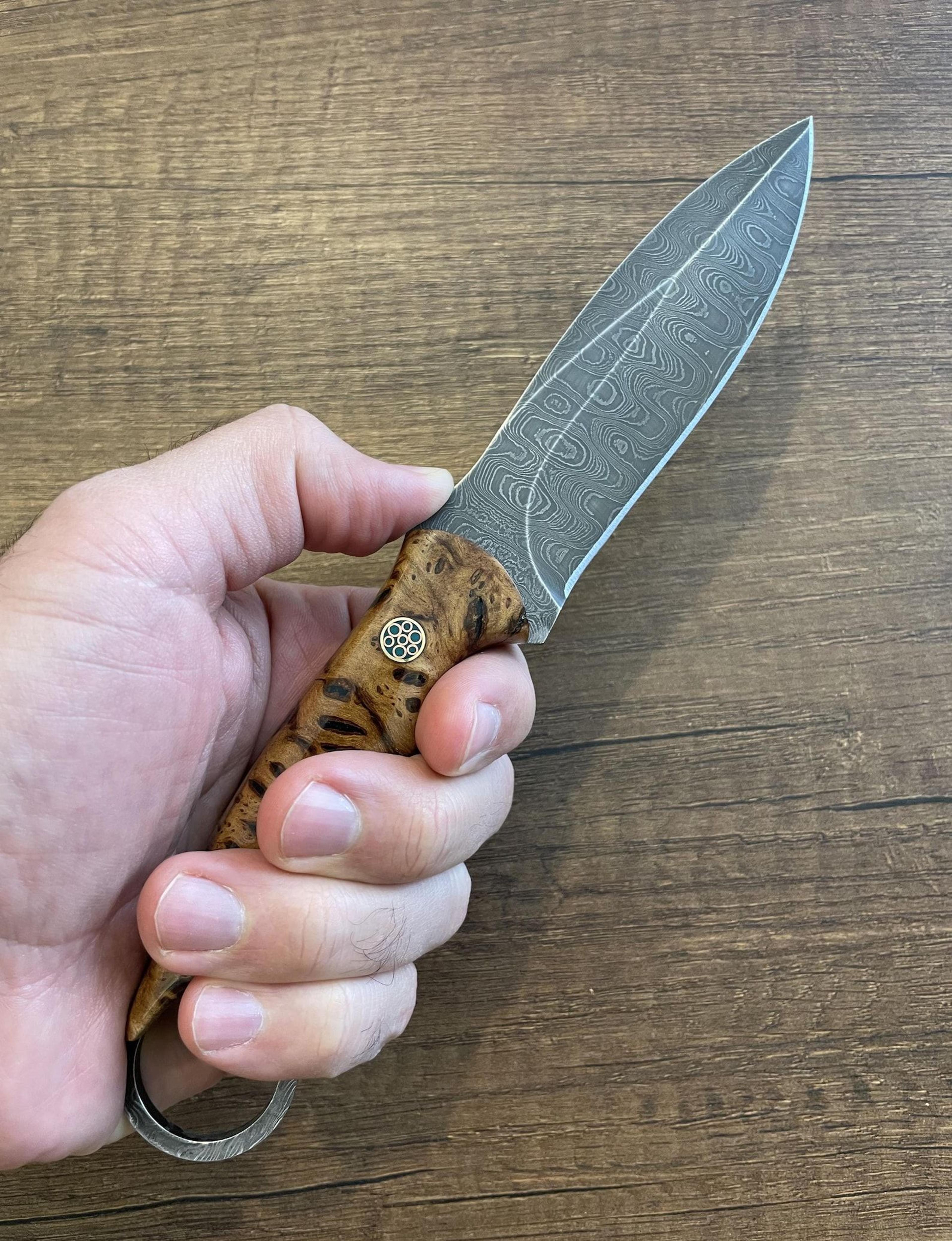 premium 150 layer damascus steel full tang camping & everyday carry knife