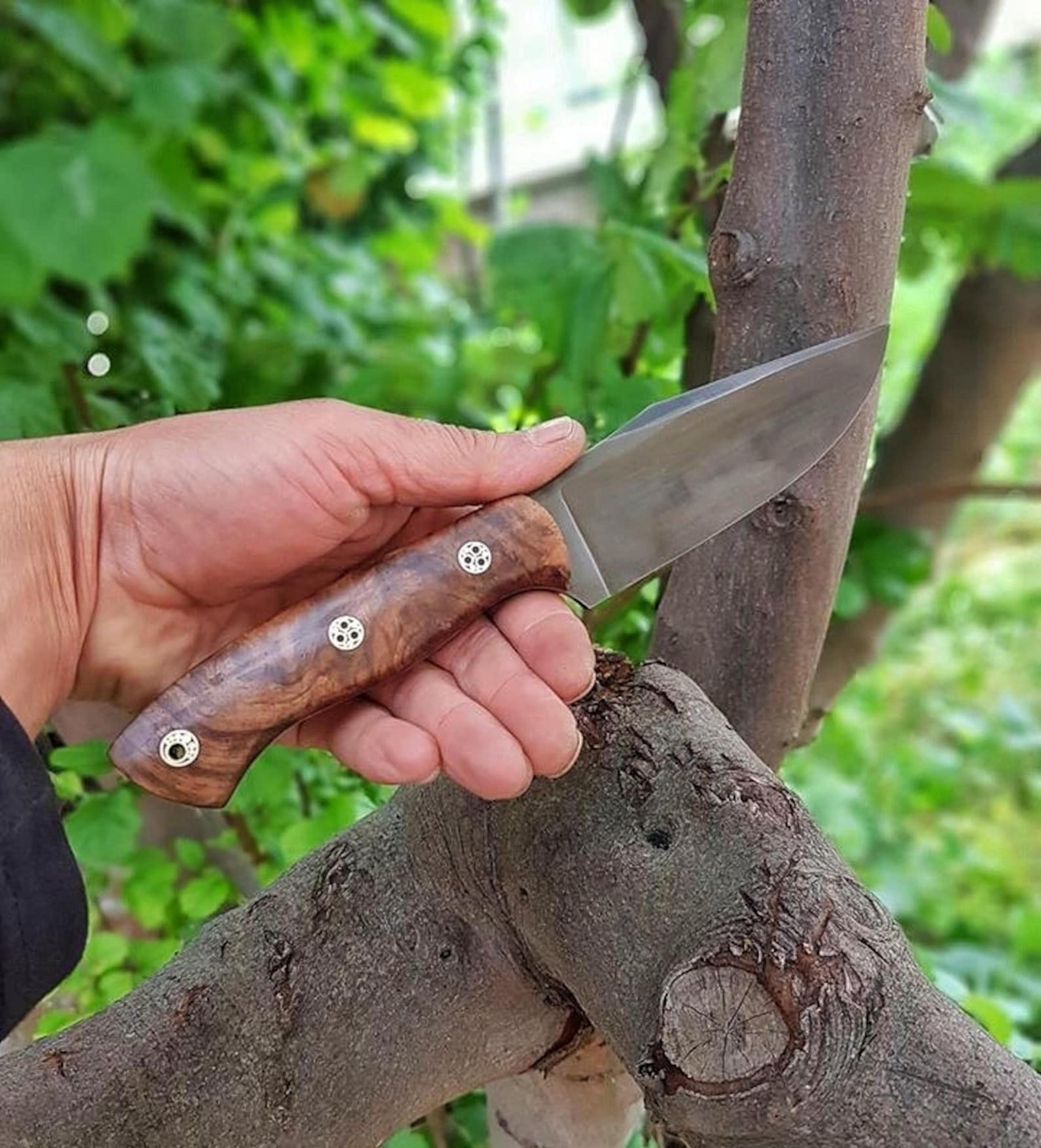 premium full tang outdoor knife with 1075 steel & walnut wood handle