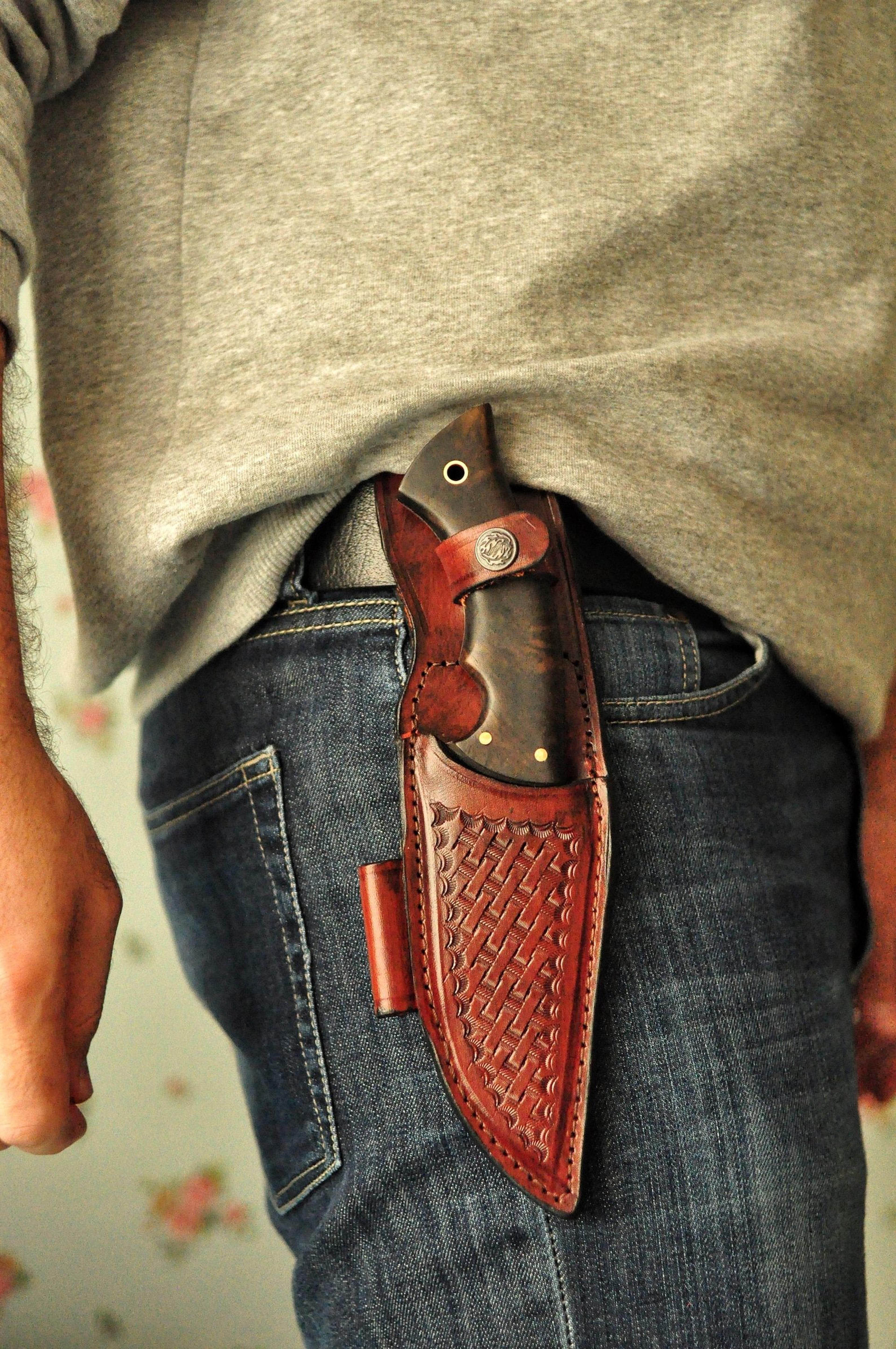 premium blacksmith forged survival knife with 1075 steel & walnut wood grip